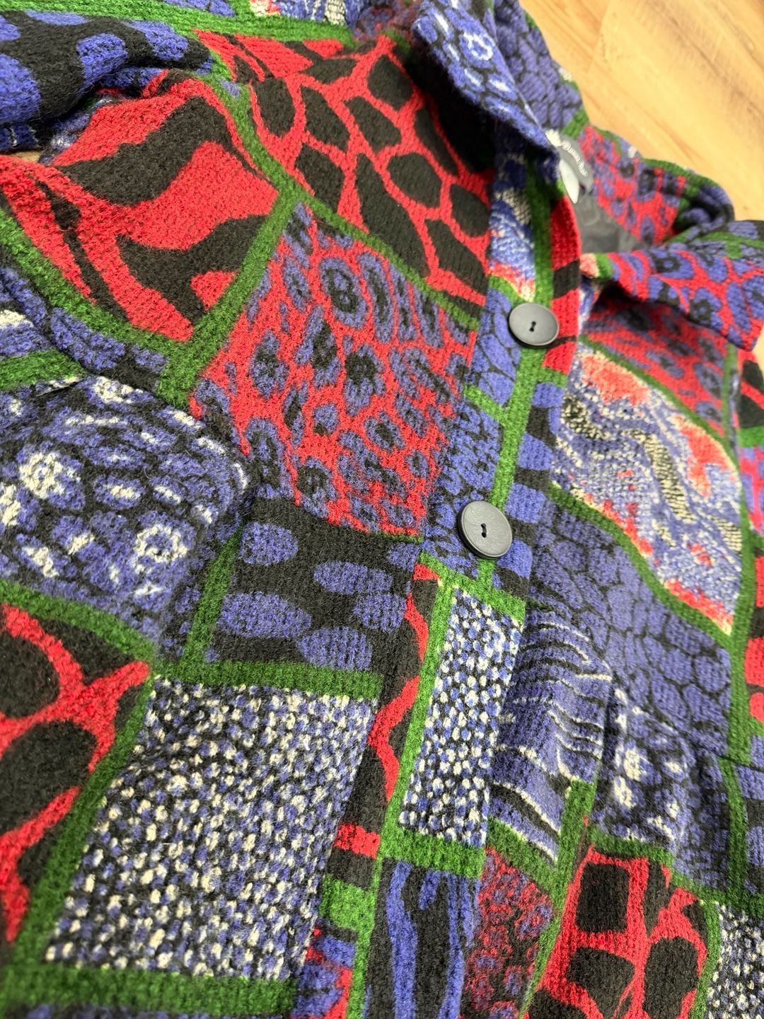 Damee Inc. Patchwork Print Jacket Size XL Colorful Animal Print 3