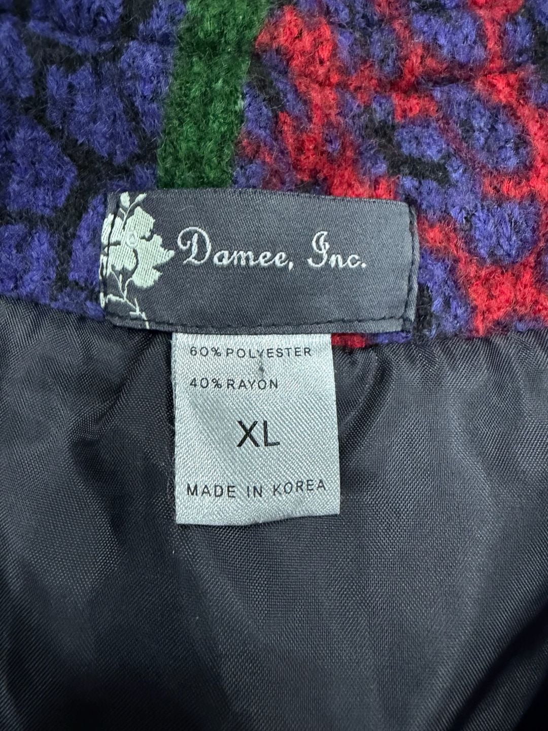 Damee Inc. Patchwork Print Jacket Size XL Colorful Animal Print 5