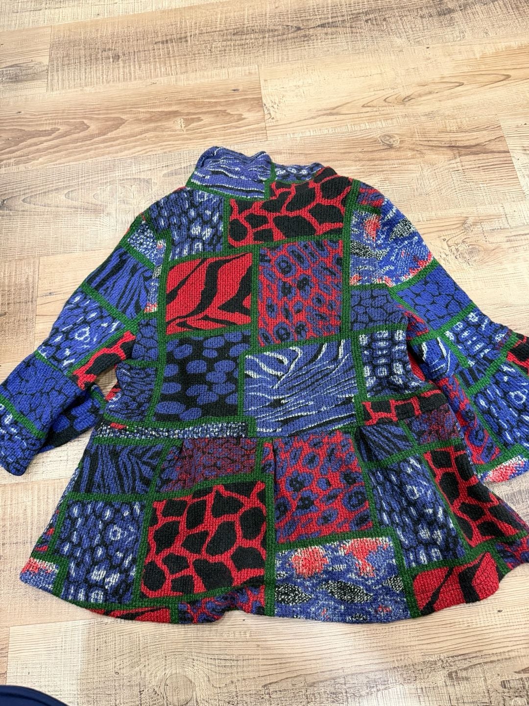 Damee Inc. Patchwork Print Jacket Size XL Colorful Animal Print 7