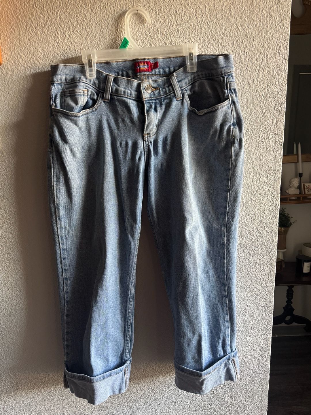 Dickies Straight Leg Jean capri Size 13 Light Wash Denim 3