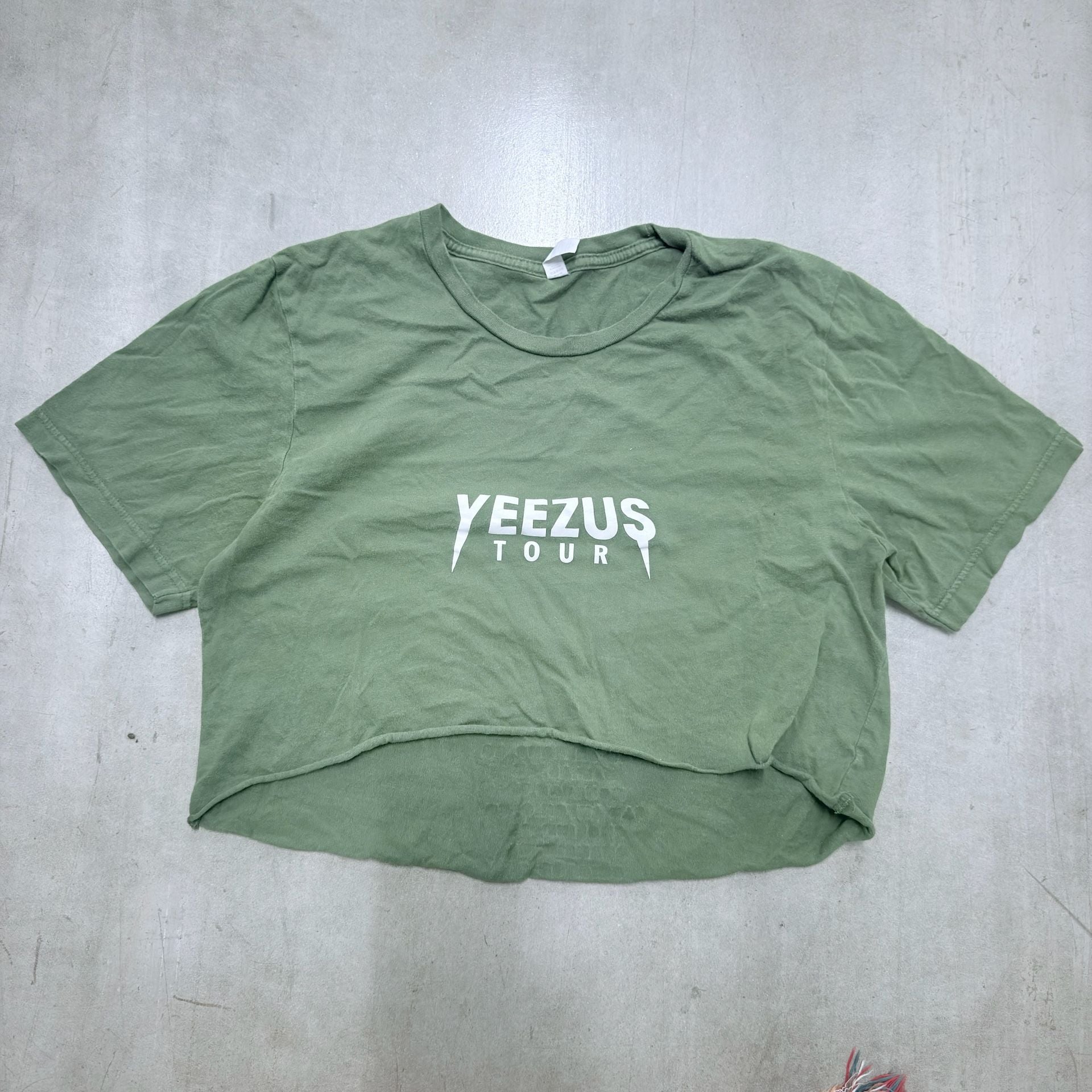 Kanye West Yeezus Tour T-Shirt Olive Green Crop 2