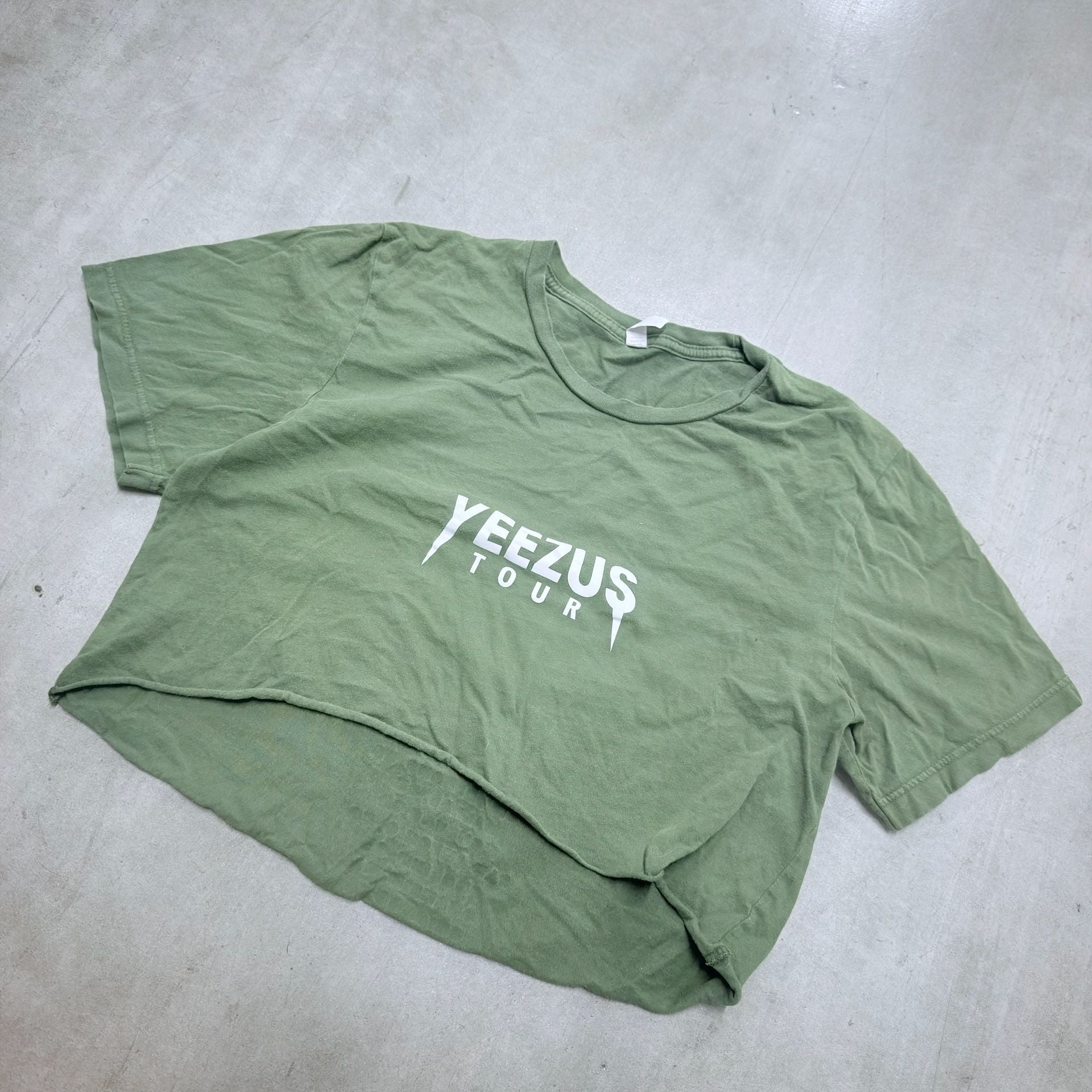 Kanye West Yeezus Tour T-Shirt Olive Green Crop 3