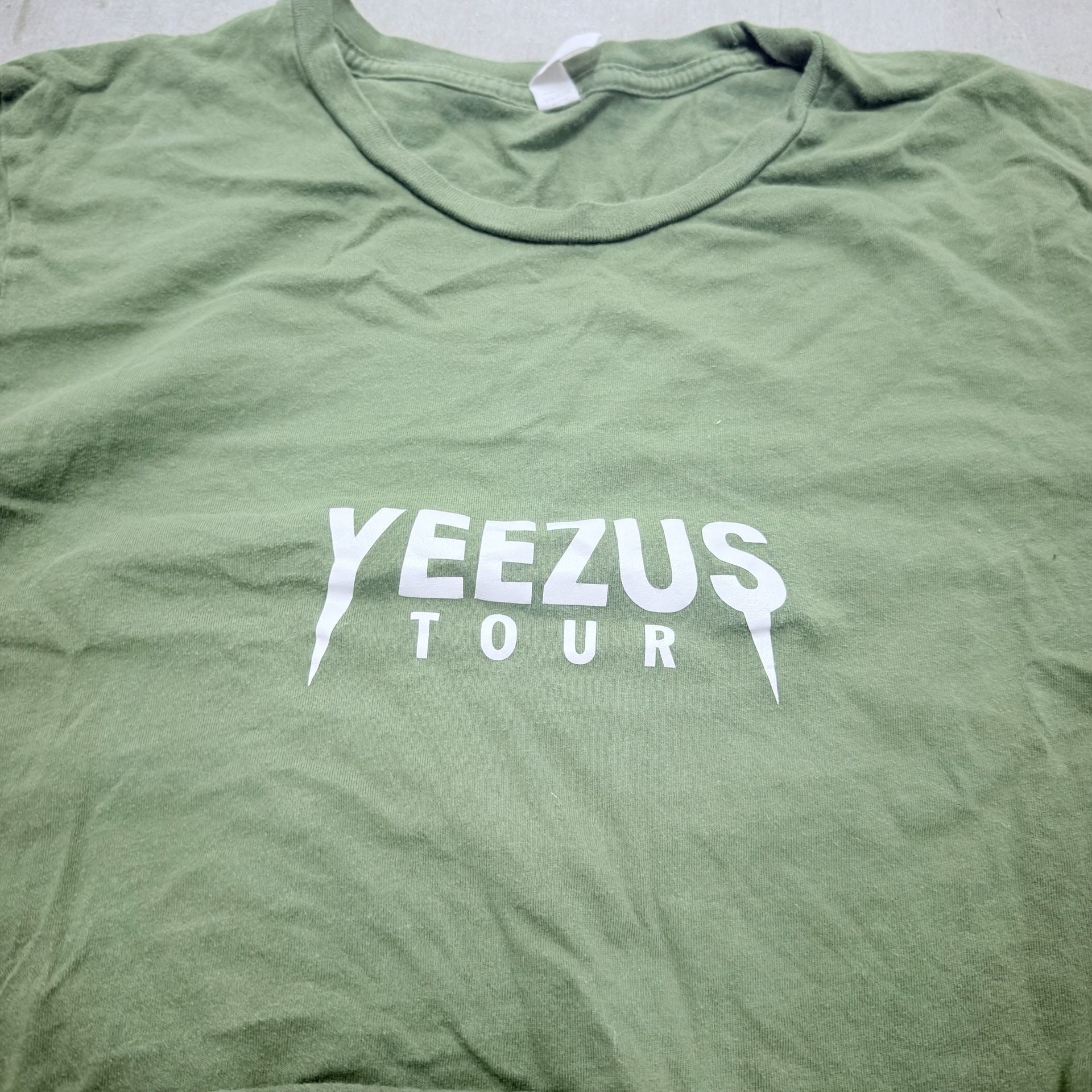 Kanye West Yeezus Tour T-Shirt Olive Green Crop 4
