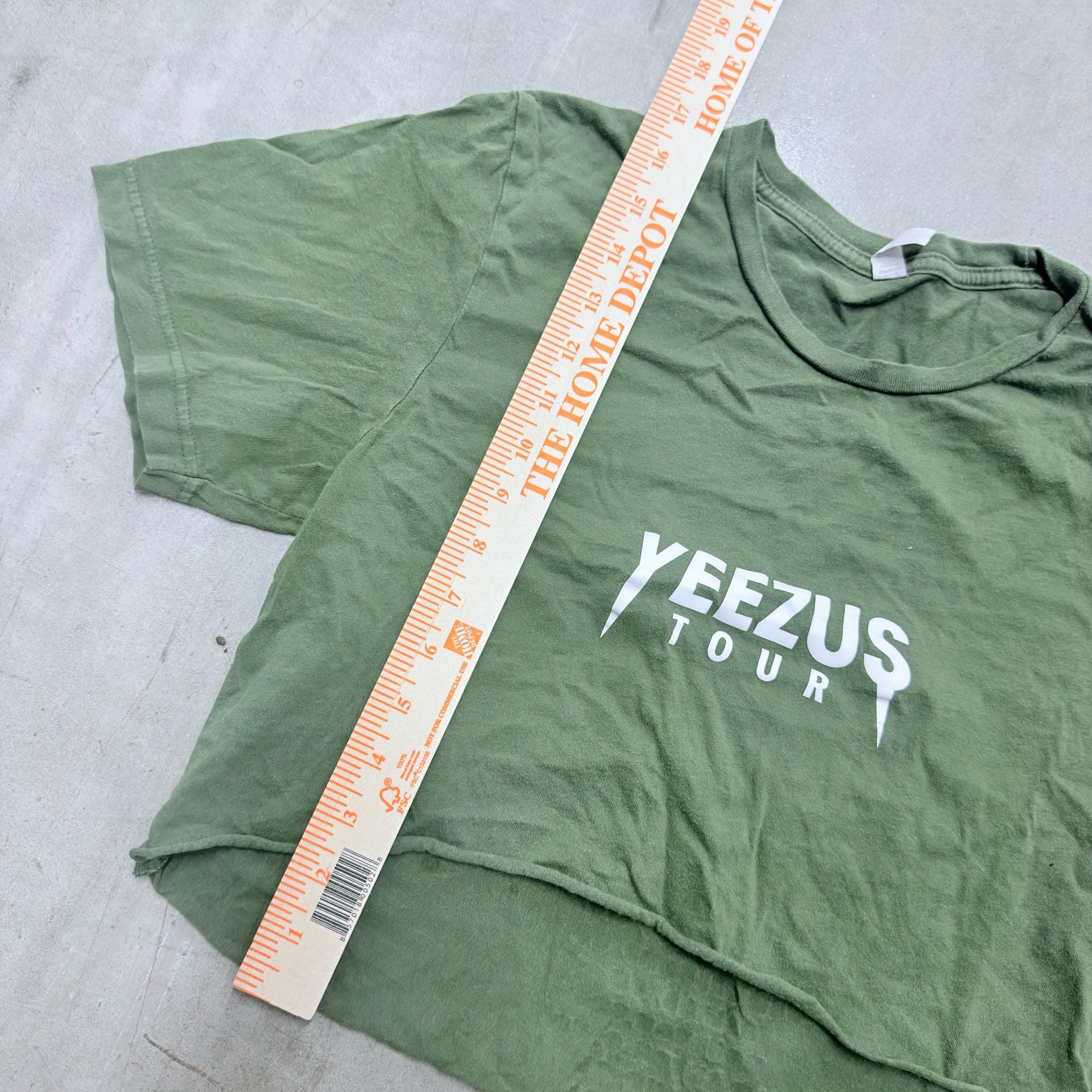 Kanye West Yeezus Tour T-Shirt Olive Green Crop 8