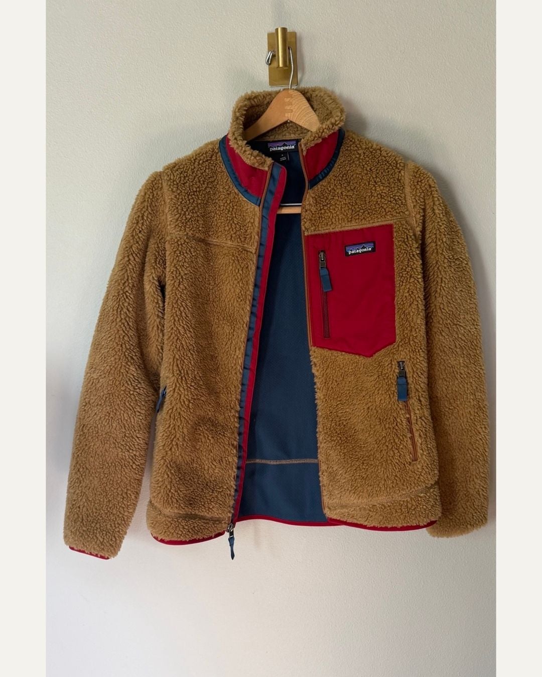 Patagonia Classic Retro-X Jacket Size S Nest Brown Wax Red 3