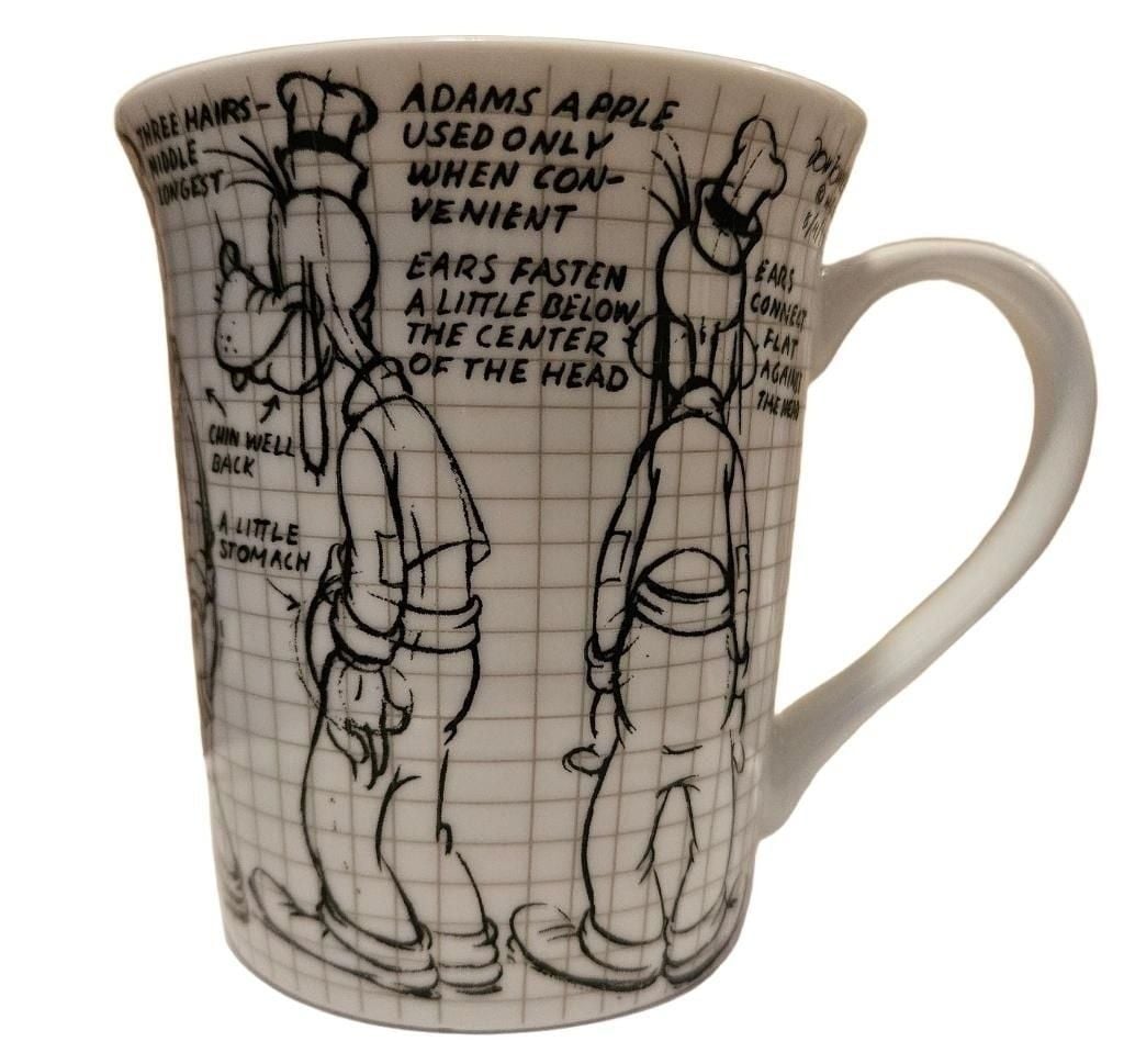Disney Sketchbook Goofy Animator Model Sheet Coffee Mug Grid 90 Years 12oz 2