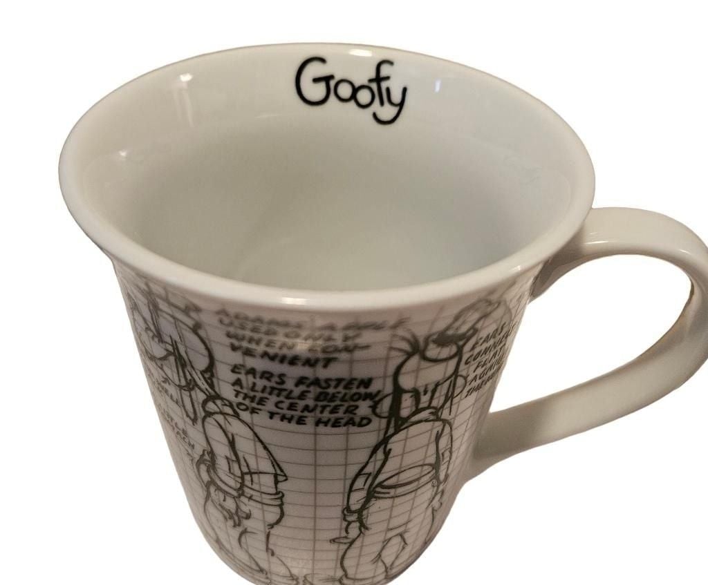 Disney Sketchbook Goofy Animator Model Sheet Coffee Mug Grid 90 Years 12oz 3