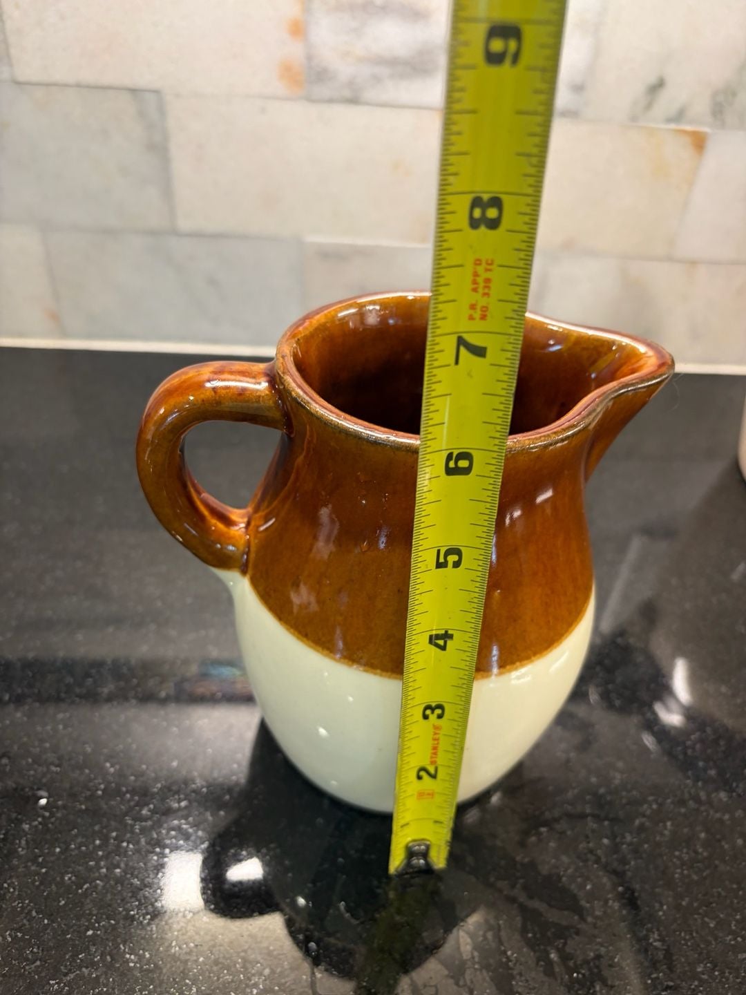 RRP Co Roseville Pottery USA Vintage Brown Cream Pitcher 3