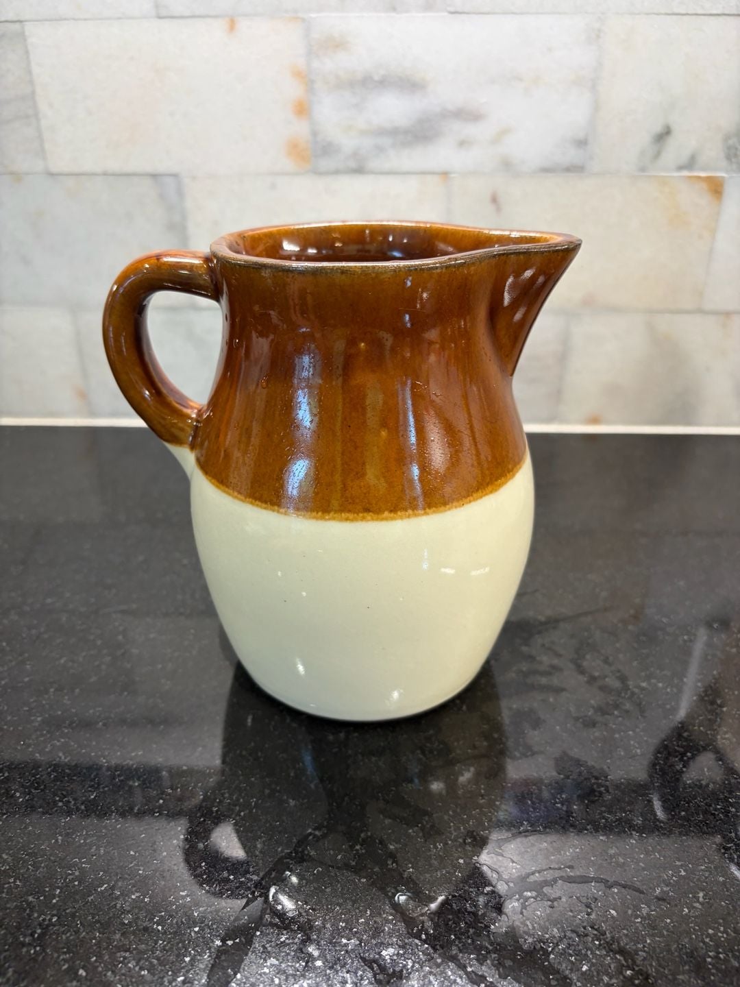 RRP Co Roseville Pottery USA Vintage Brown Cream Pitcher 4