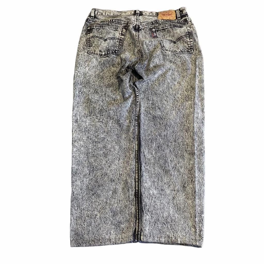 Levi's Vintage Acid Wash Jeans Black White Straight Leg 2