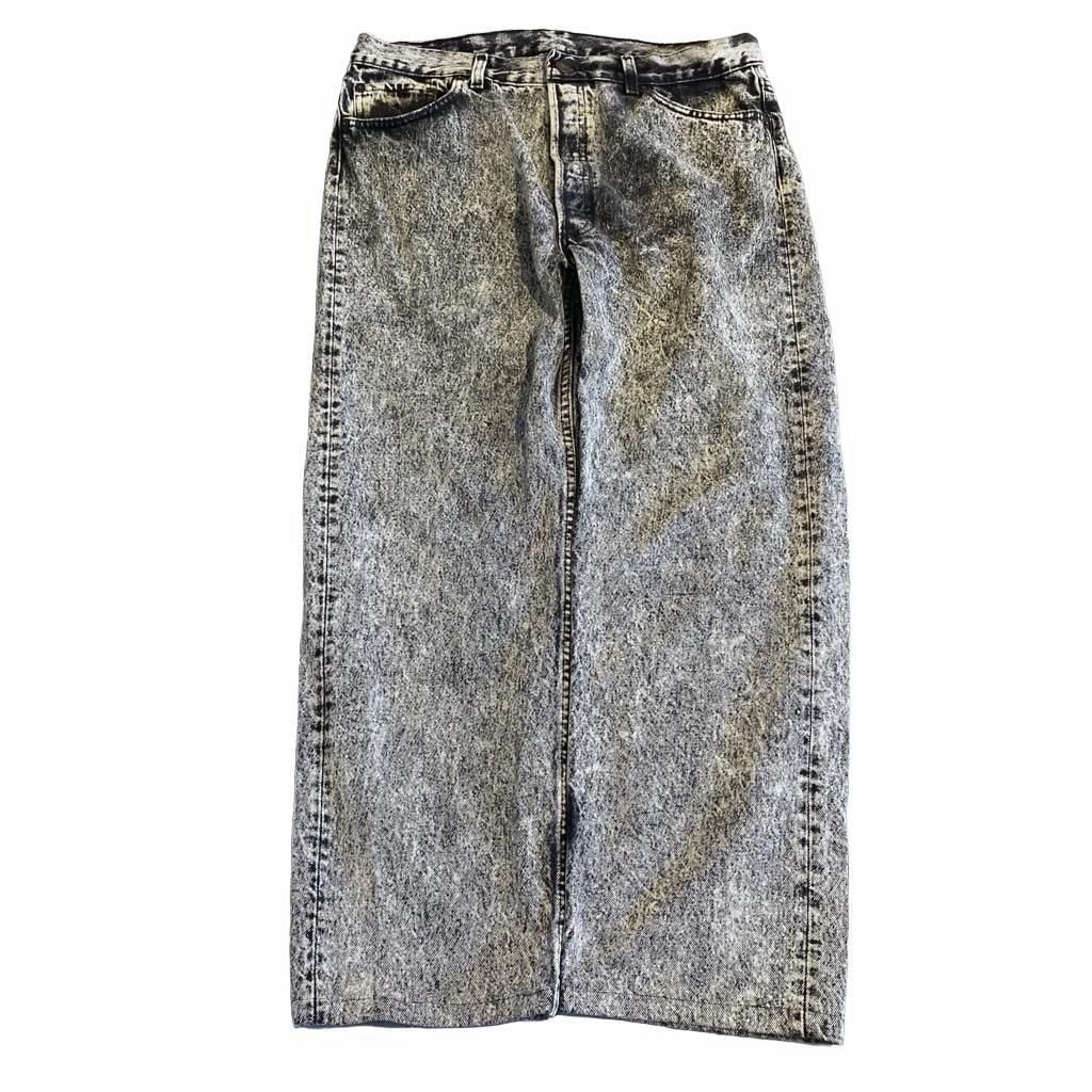 Levi's Vintage Acid Wash Jeans Black White Straight Leg 3