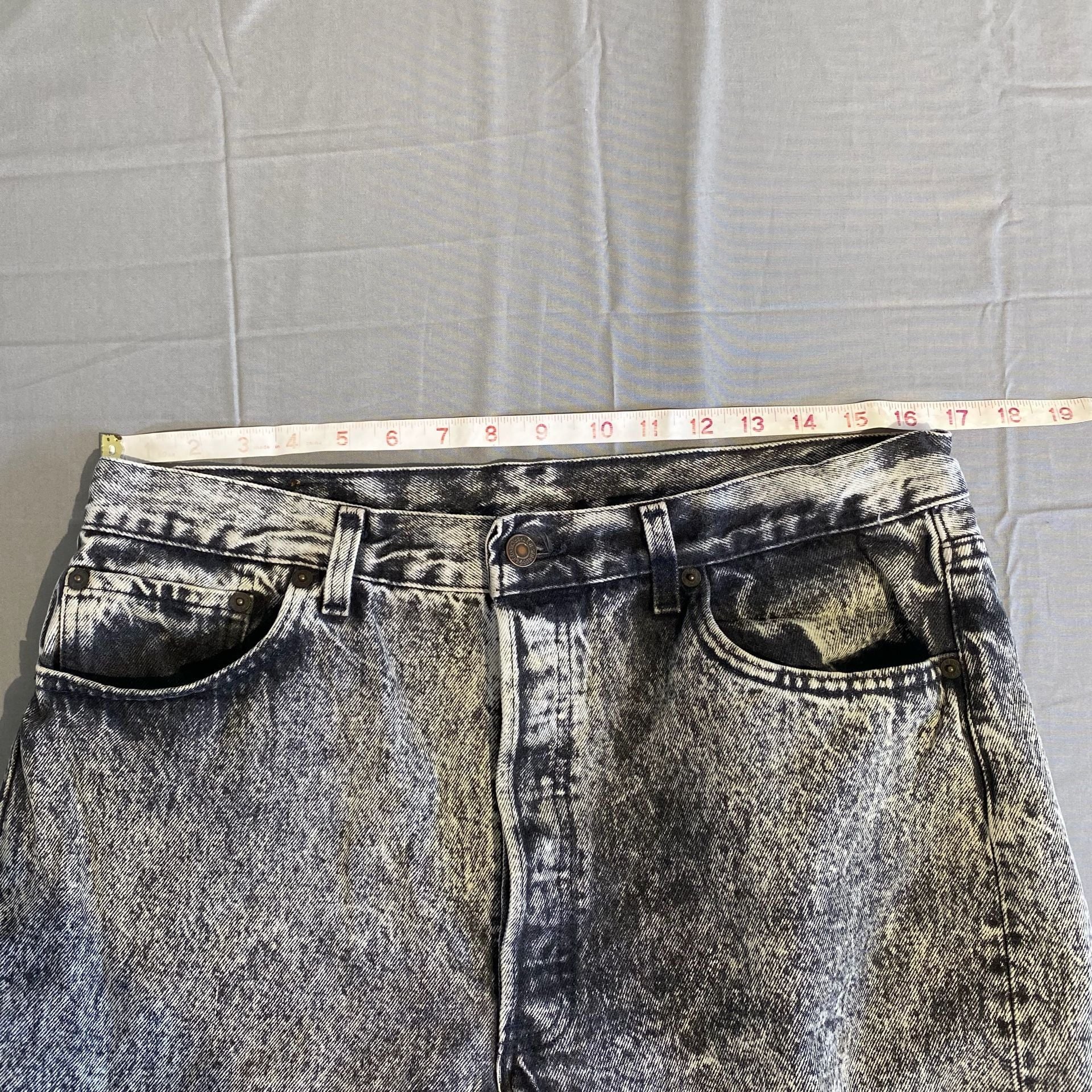 Levi's Vintage Acid Wash Jeans Black White Straight Leg 5