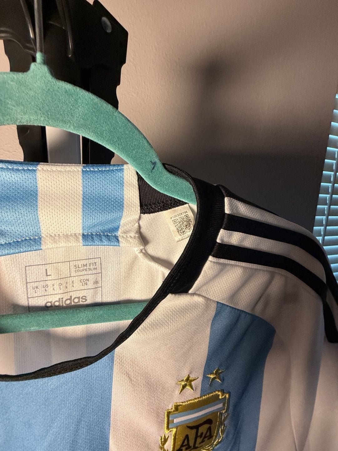 Adidas Argentina Home Soccer Jersey Size L Blue White AFA 7