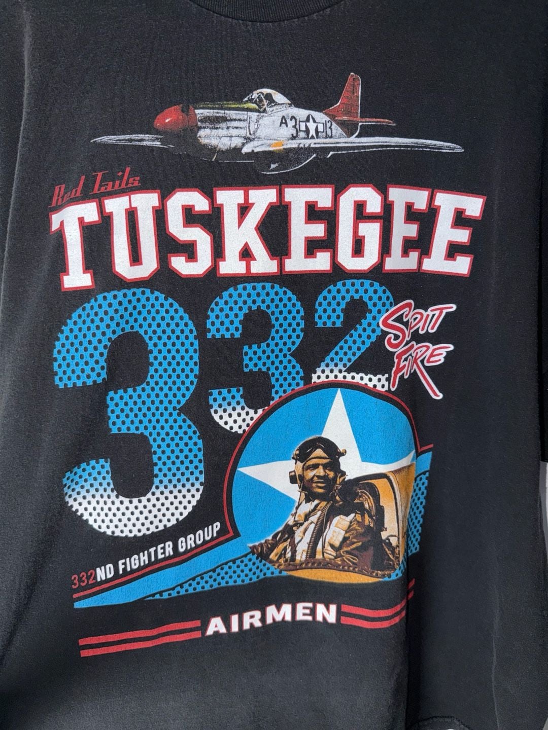Big Boy Headgear Inc Tuskegee Airmen 332nd T-Shirt Size 3X Black 3