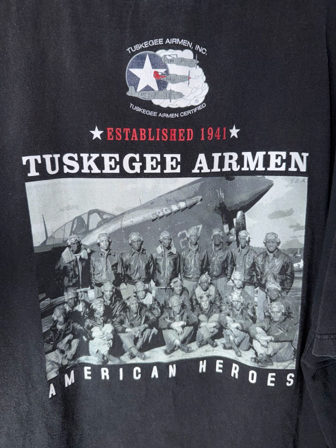 Big Boy Headgear Inc Tuskegee Airmen 332nd T-Shirt Size 3X Black 8