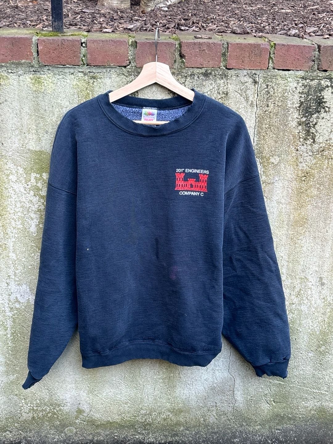 Fruit Of The Loom 201st Engineers Sweatshirt Size 2XL Navy Blue Graphic 2