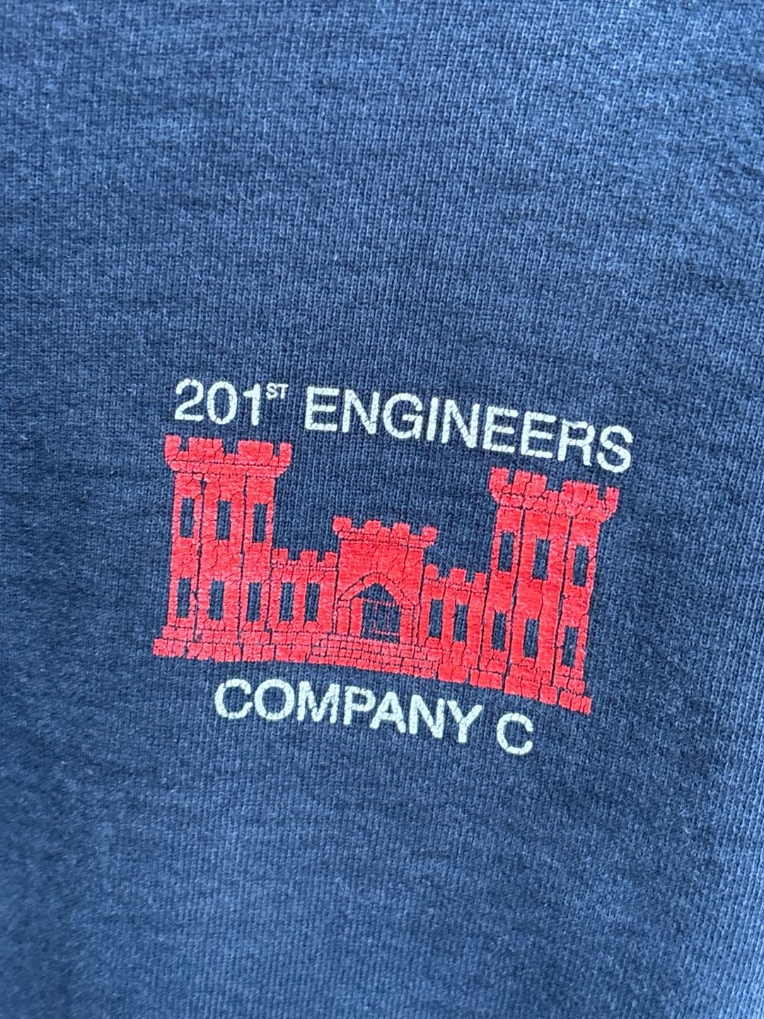 Fruit Of The Loom 201st Engineers Sweatshirt Size 2XL Navy Blue Graphic 5