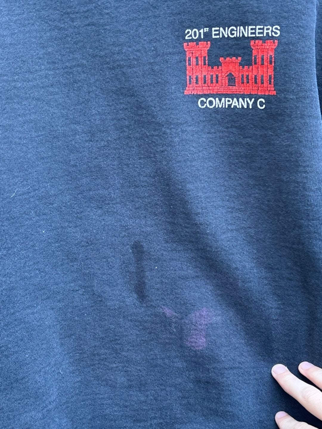 Fruit Of The Loom 201st Engineers Sweatshirt Size 2XL Navy Blue Graphic 6