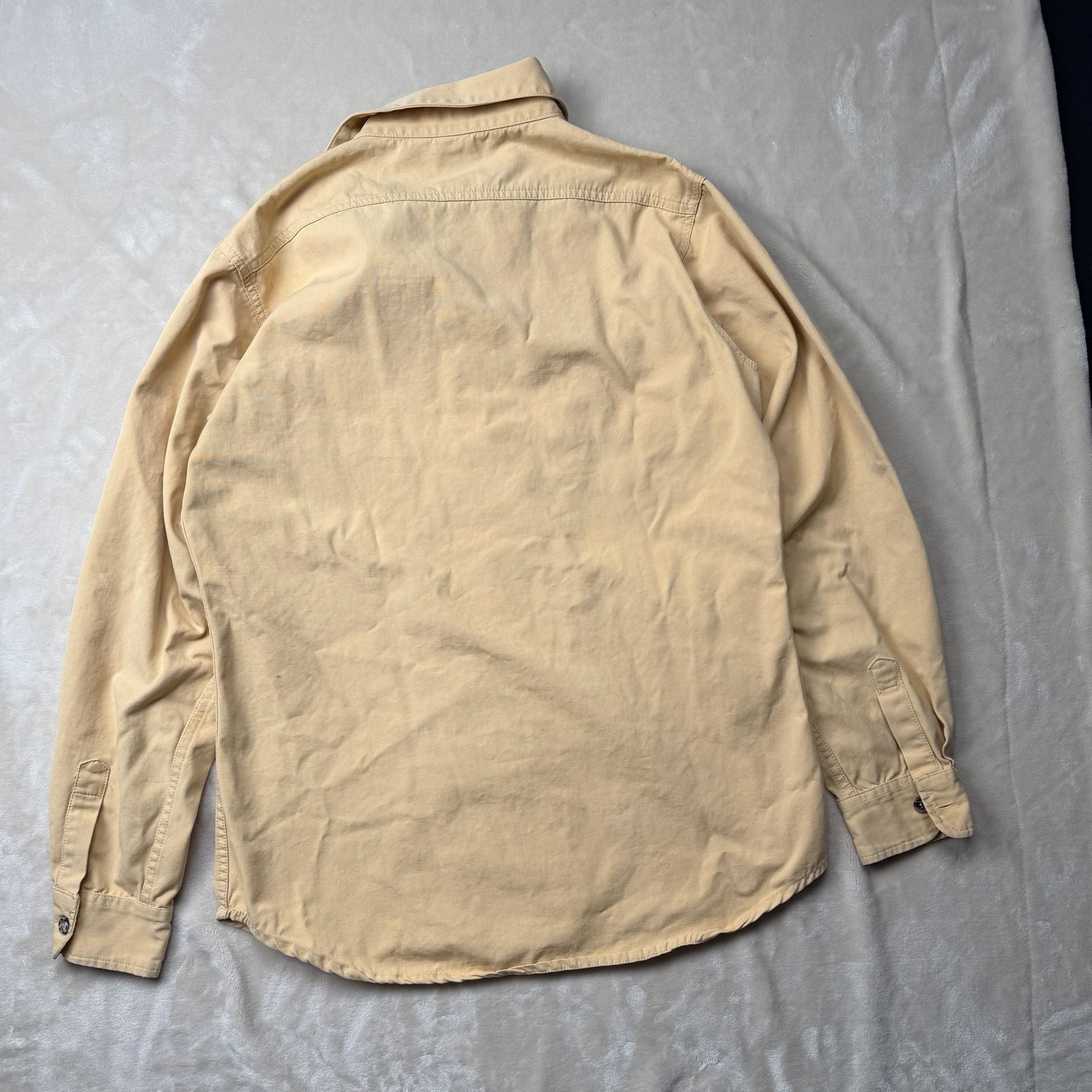 90โs Patagonia Long Sleeve Button Down Shirt Size L Yellow 100% Cotton 6