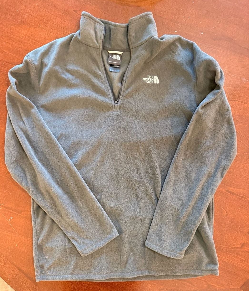 The North Face 1/4 Zip Fleece Pullover Size L Gray 2