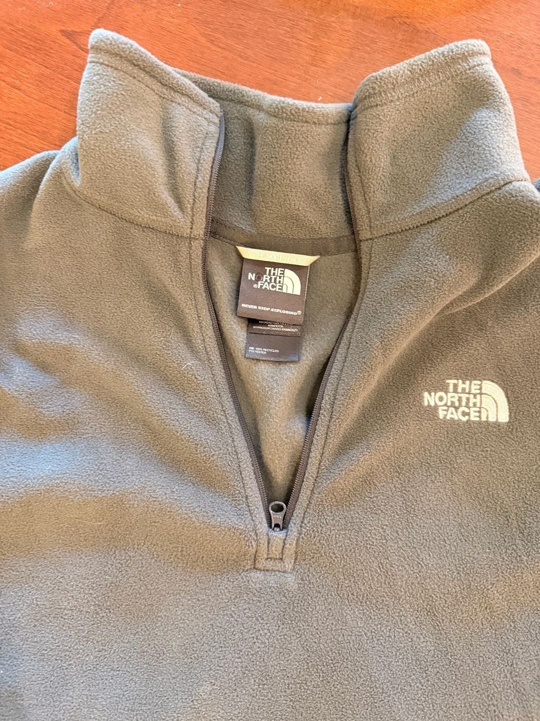 The North Face 1/4 Zip Fleece Pullover Size L Gray 3
