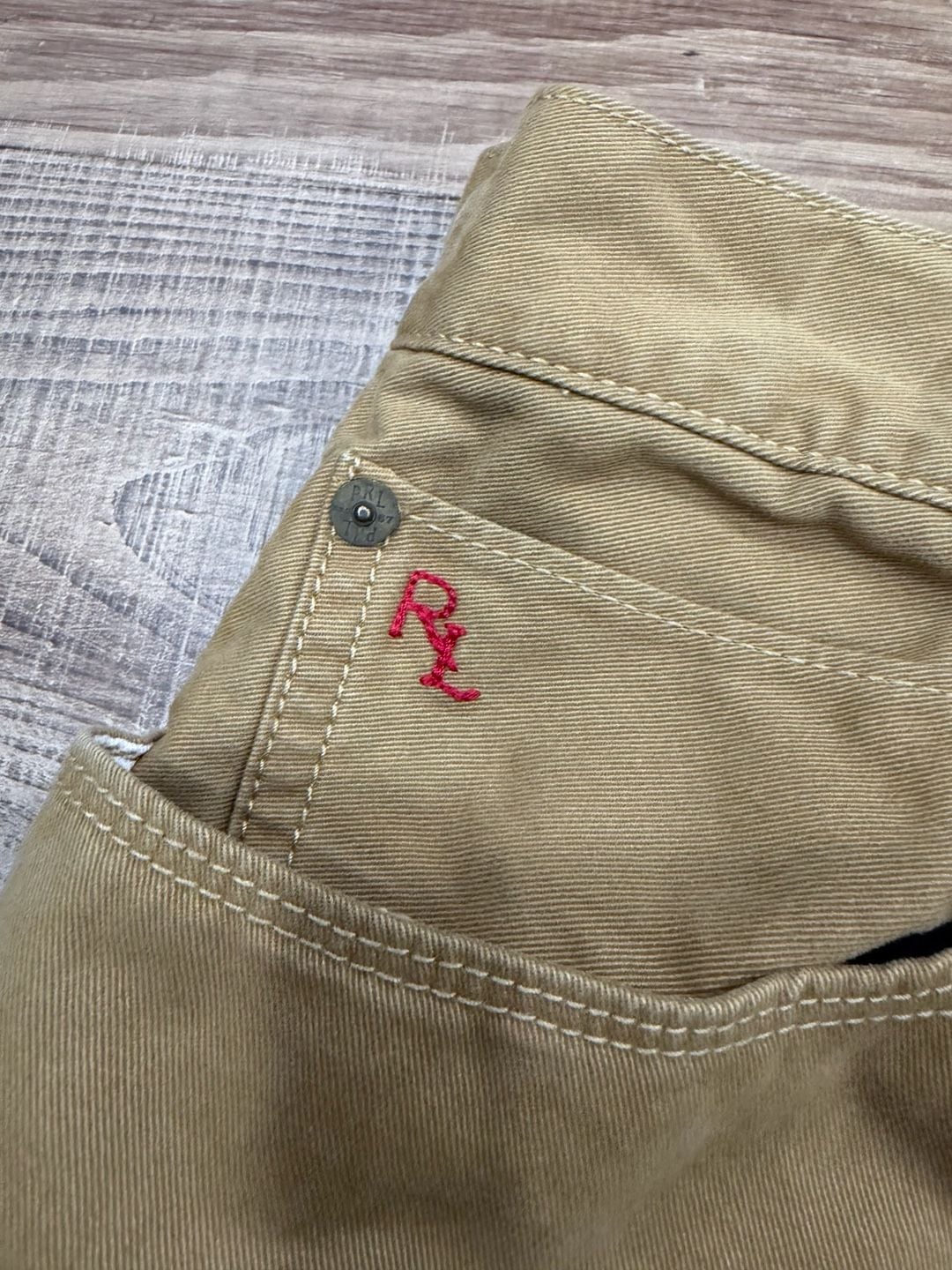Polo Ralph Lauren Straight Pants 40x32 Tan Cotton dungarees style 4