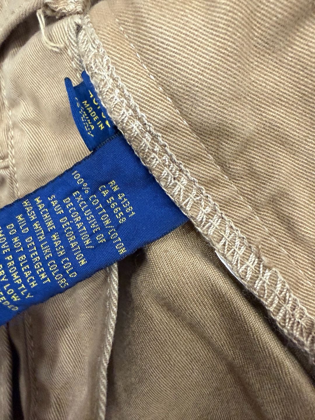Polo Ralph Lauren Straight Pants 40x32 Tan Cotton dungarees style 7