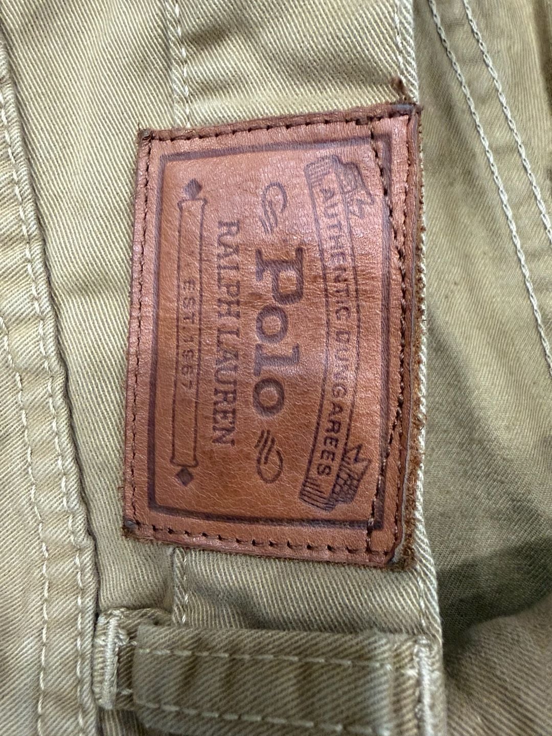 Polo Ralph Lauren Straight Pants 40x32 Tan Cotton dungarees style 8