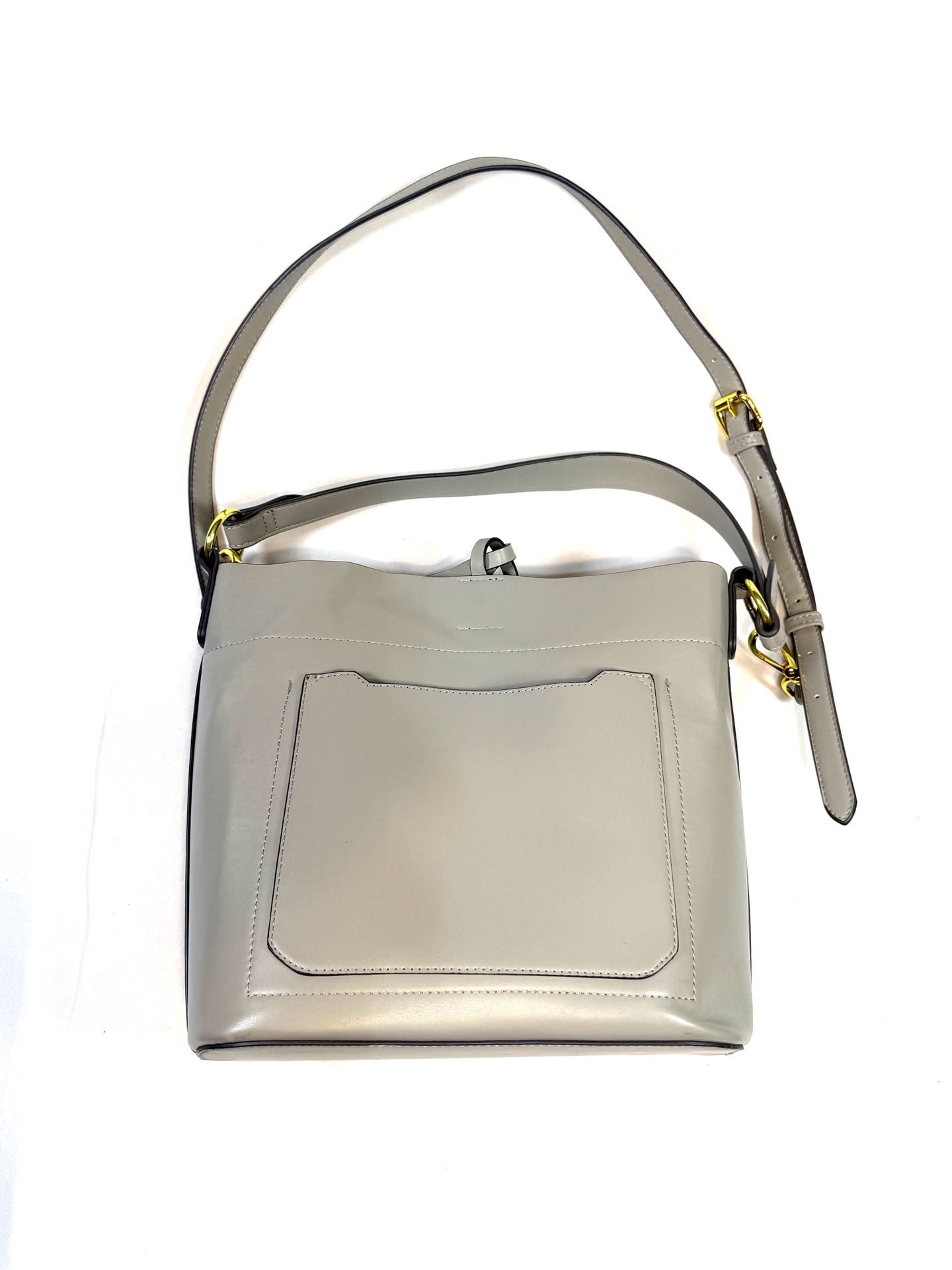 ECOSUSI Women's Bucket Bag Quiet Luxury Old Money Preppy Minimalist Heritage Greige Taupe Vegan Leather Crossbody Shoulder Bag Gold Hardware Drawstring Tie Zip Pocket 6
