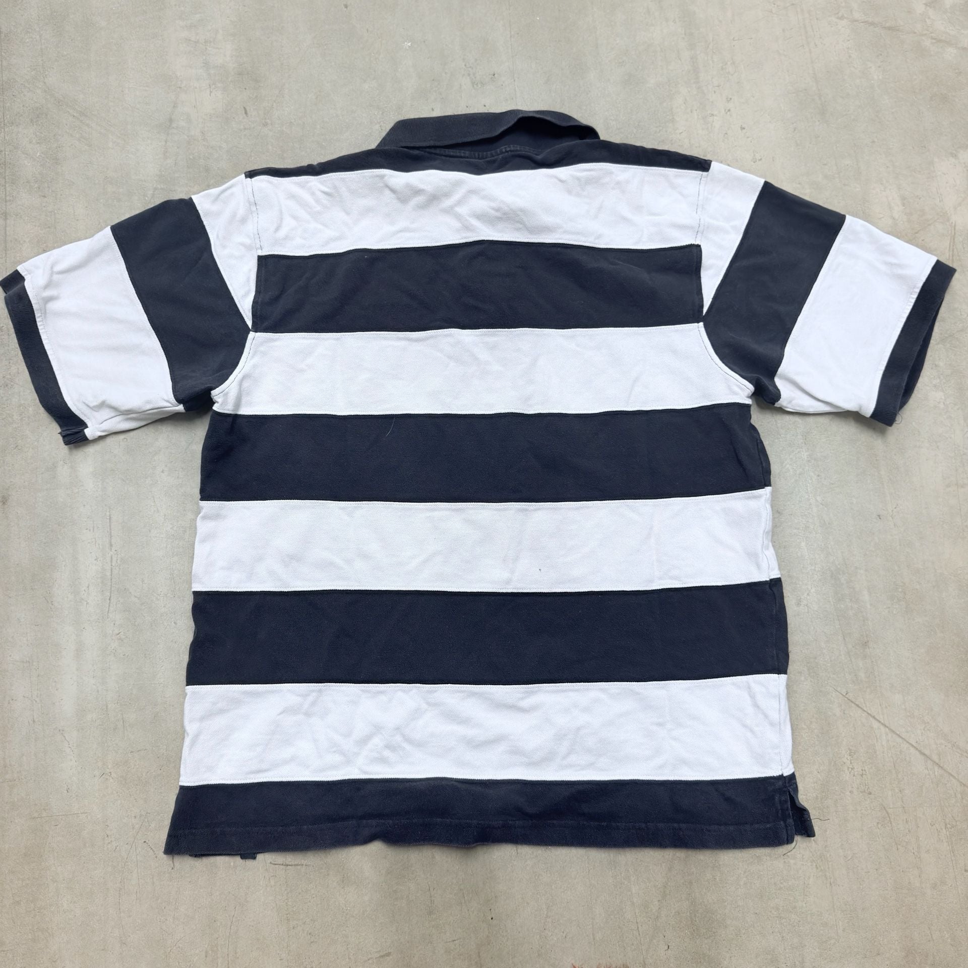 Southpole Striped Polo Shirt Size XL Black White Cotton 7