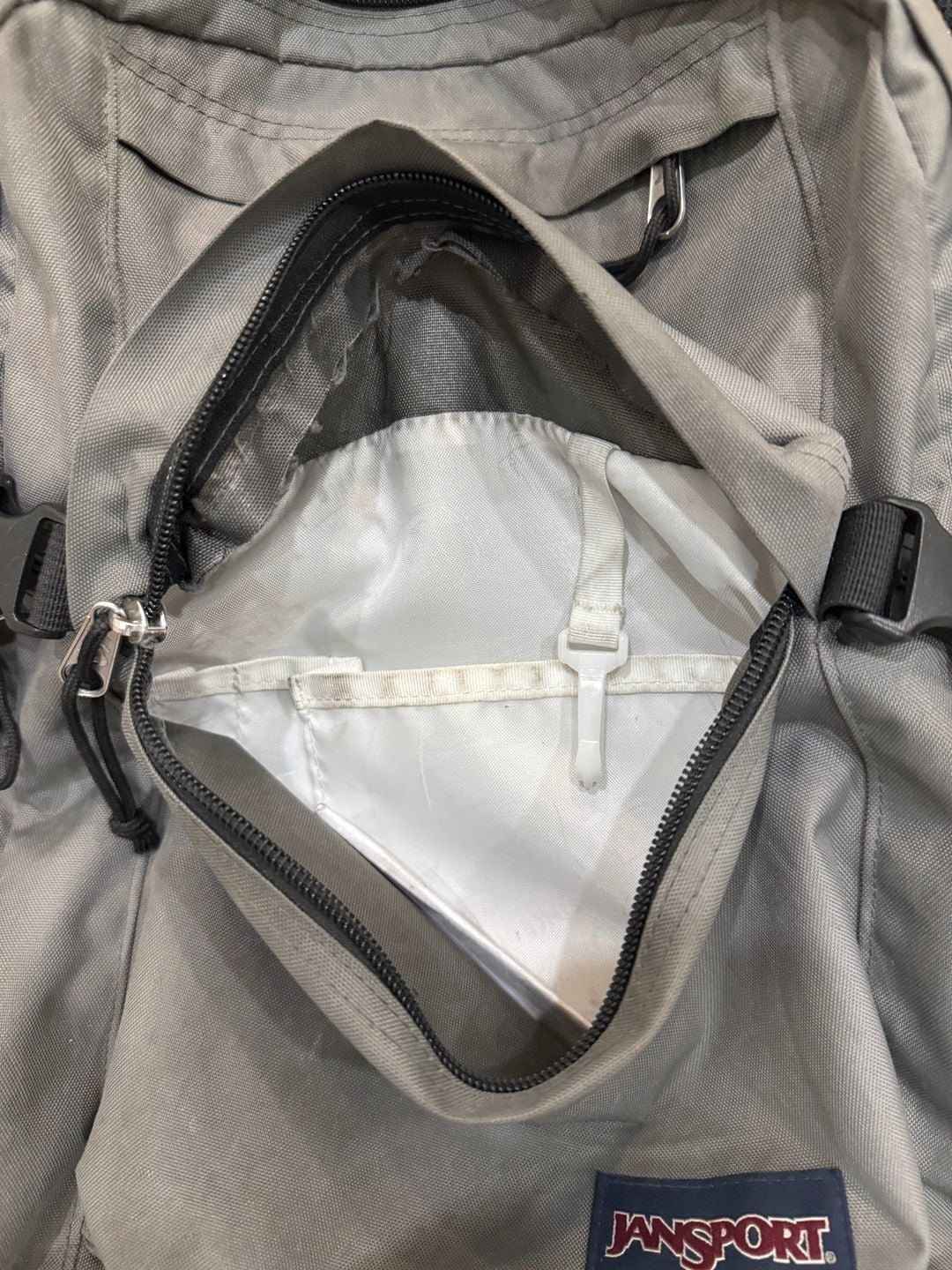 JanSport Gray Backpack Laptop Book Bag 6