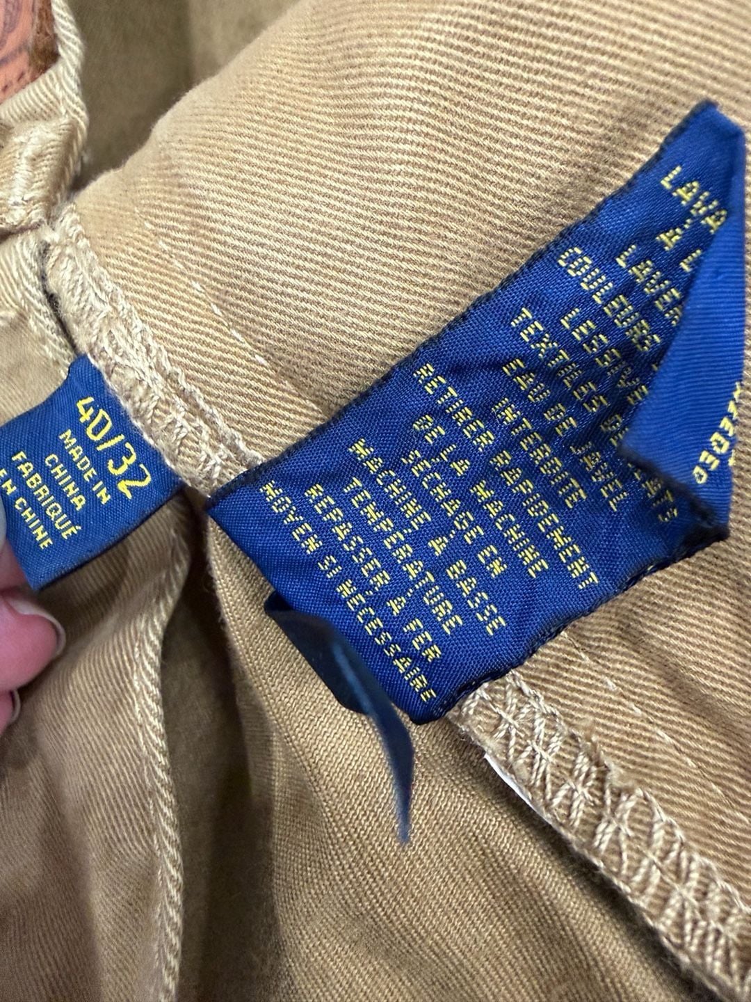 Polo Ralph Lauren Straight Pants 40x32 Tan Cotton dungarees style 6
