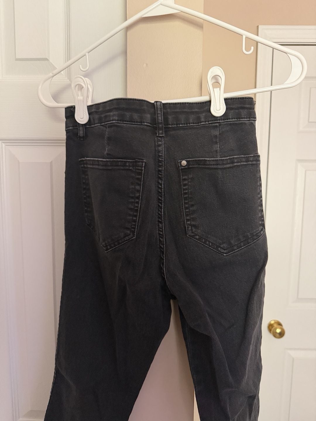 H&M Skinny High Waist Ankle Length Jeans Size 2 Black Denim 4