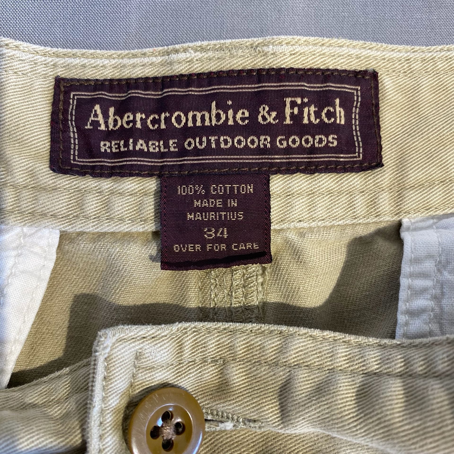 Abercrombie & Fitch Cargo Shorts Size 34 Tan Cotton Outdoor Goods 4