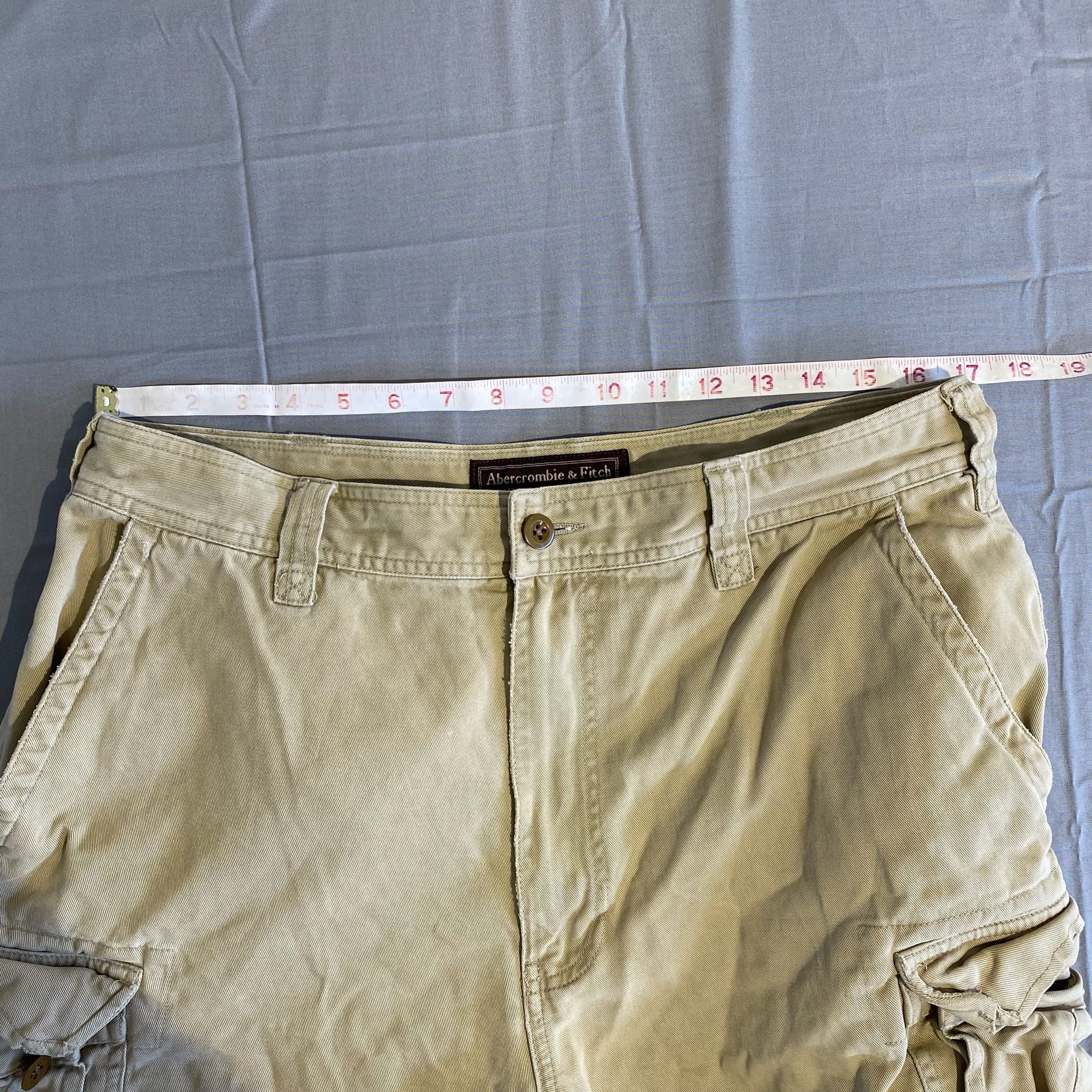Abercrombie & Fitch Cargo Shorts Size 34 Tan Cotton Outdoor Goods 5