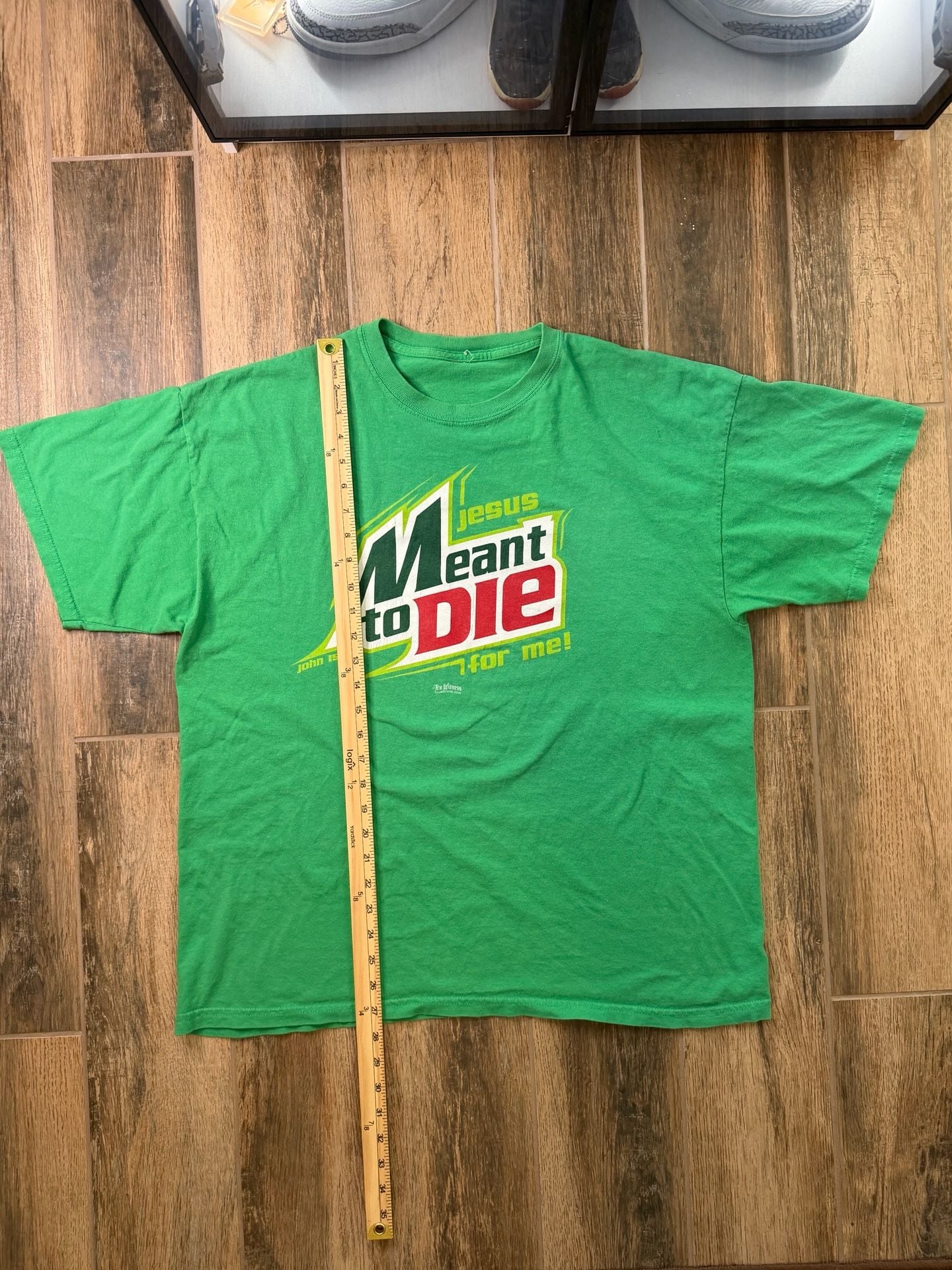 Tru Witness Jesus Meant To Die Mountain Dew Parody Green T-Shirt Adult XL 5