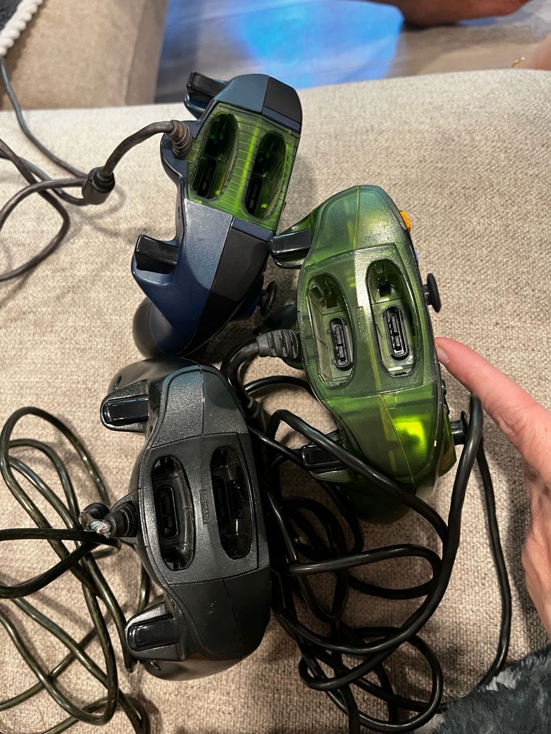 Microsoft Original Xbox Controller Lot Of 3 Wired Gamepads 5