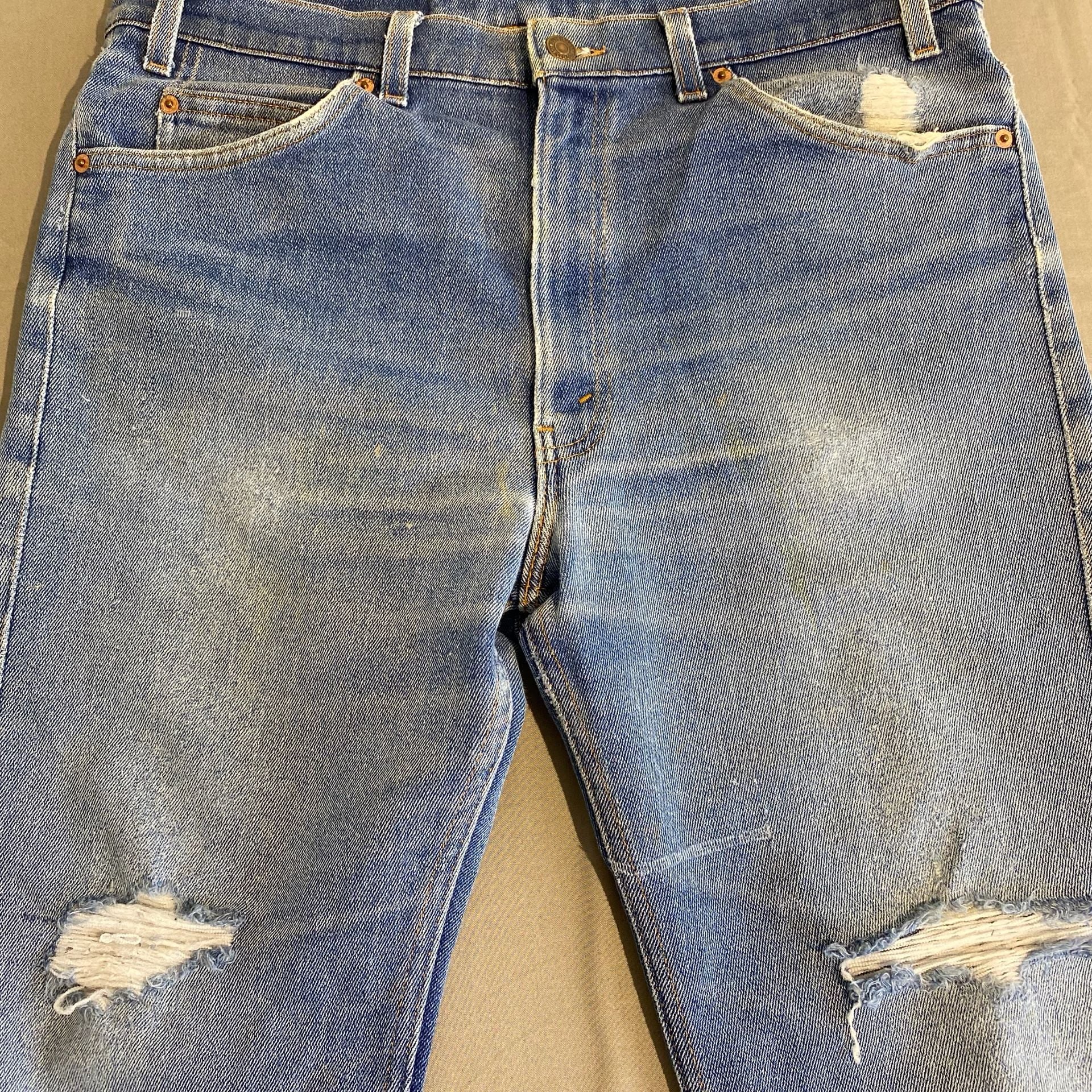 Levi's Straight Jeans Blue Vintage Distressed Cotton Denim 5