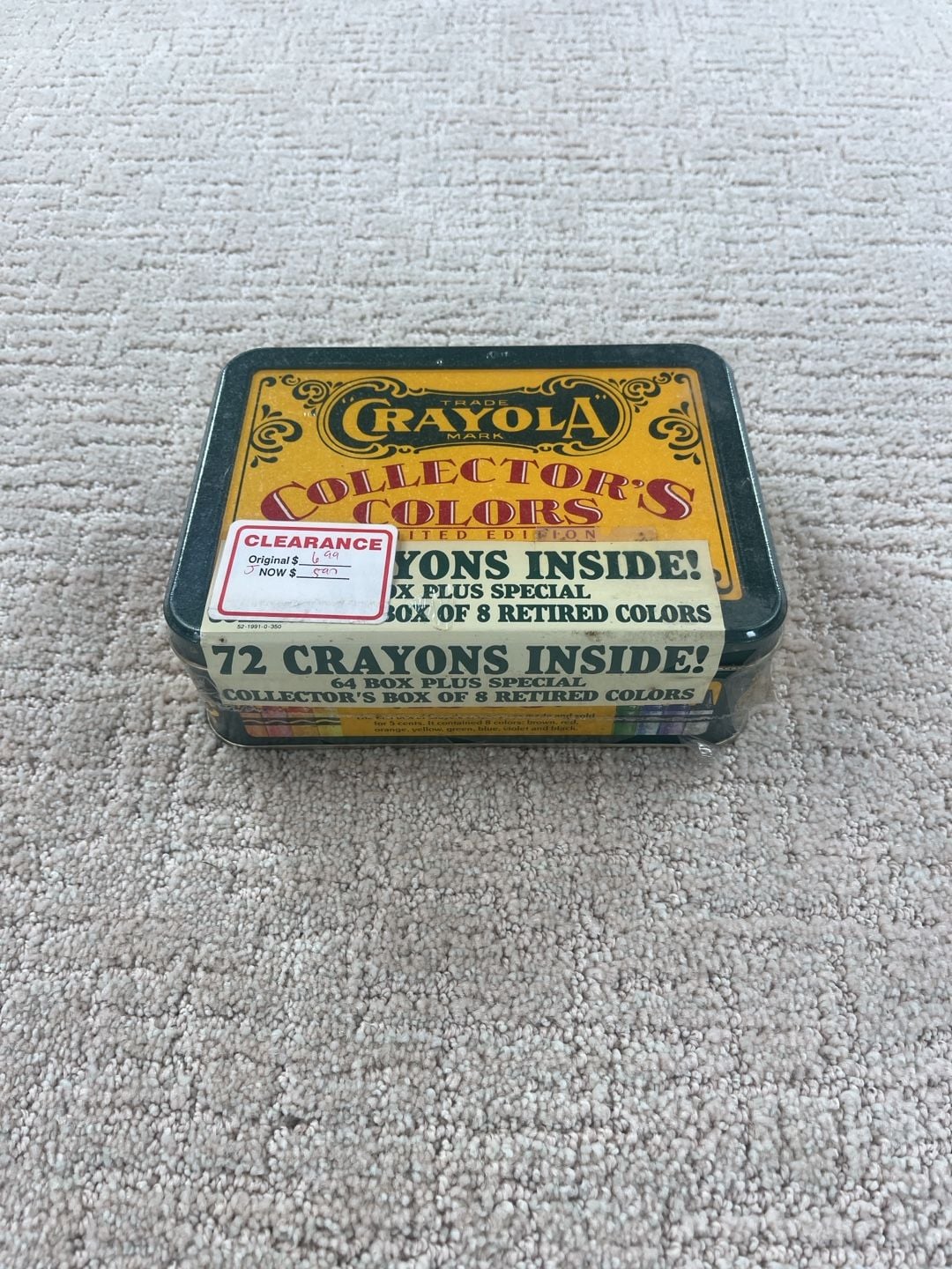 1991 Crayola Collector's Colors Limited Edition 72 Crayons Tin New 1