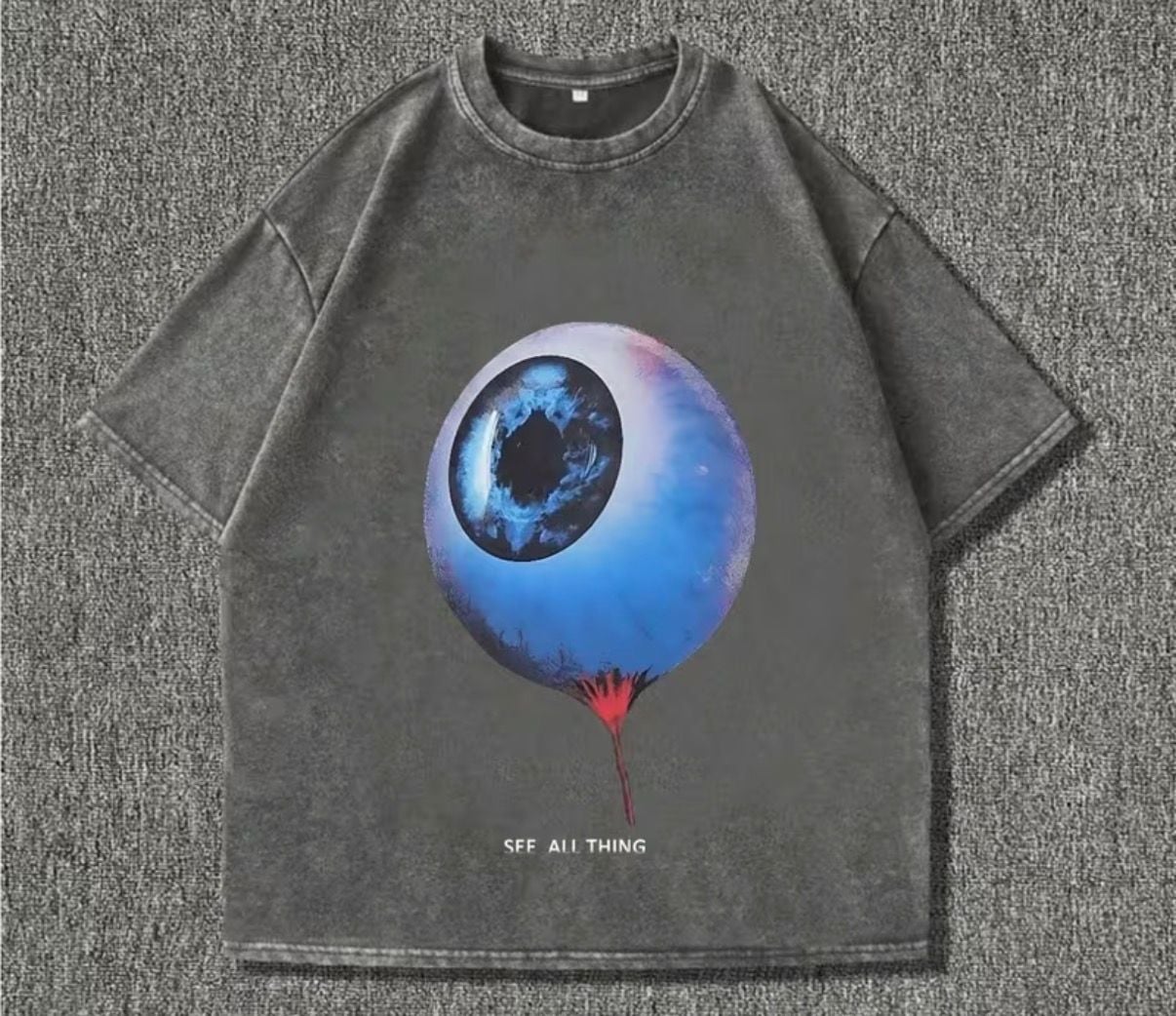 Unbranded See All Thing Eyeball Graphic Vintage T-Shirt Grey 2