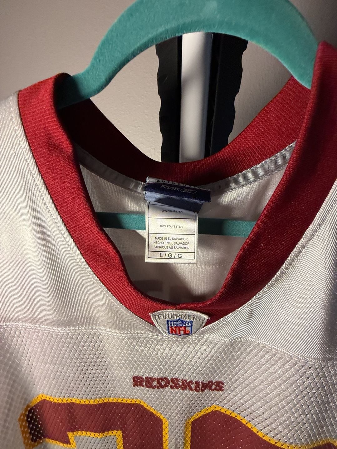 Reebok Washington Redskins #26 Jersey Size L White Football 5