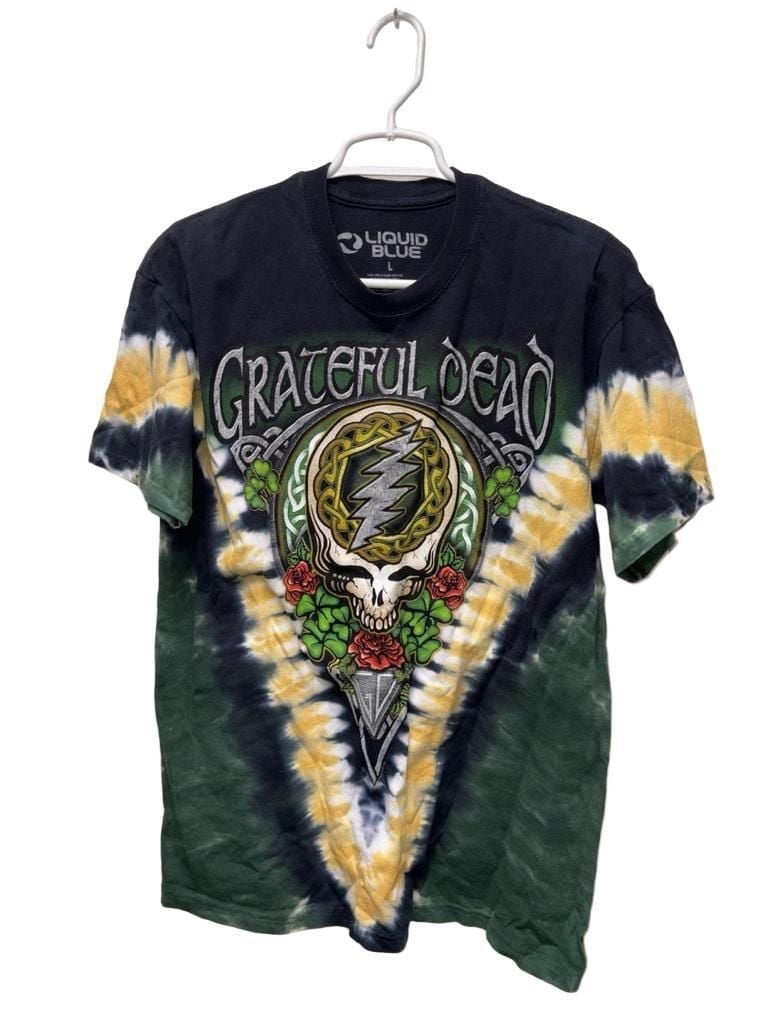 Liquid Blue Grateful Dead Shamrock V Tie-Dye T-Shirt Size L 2