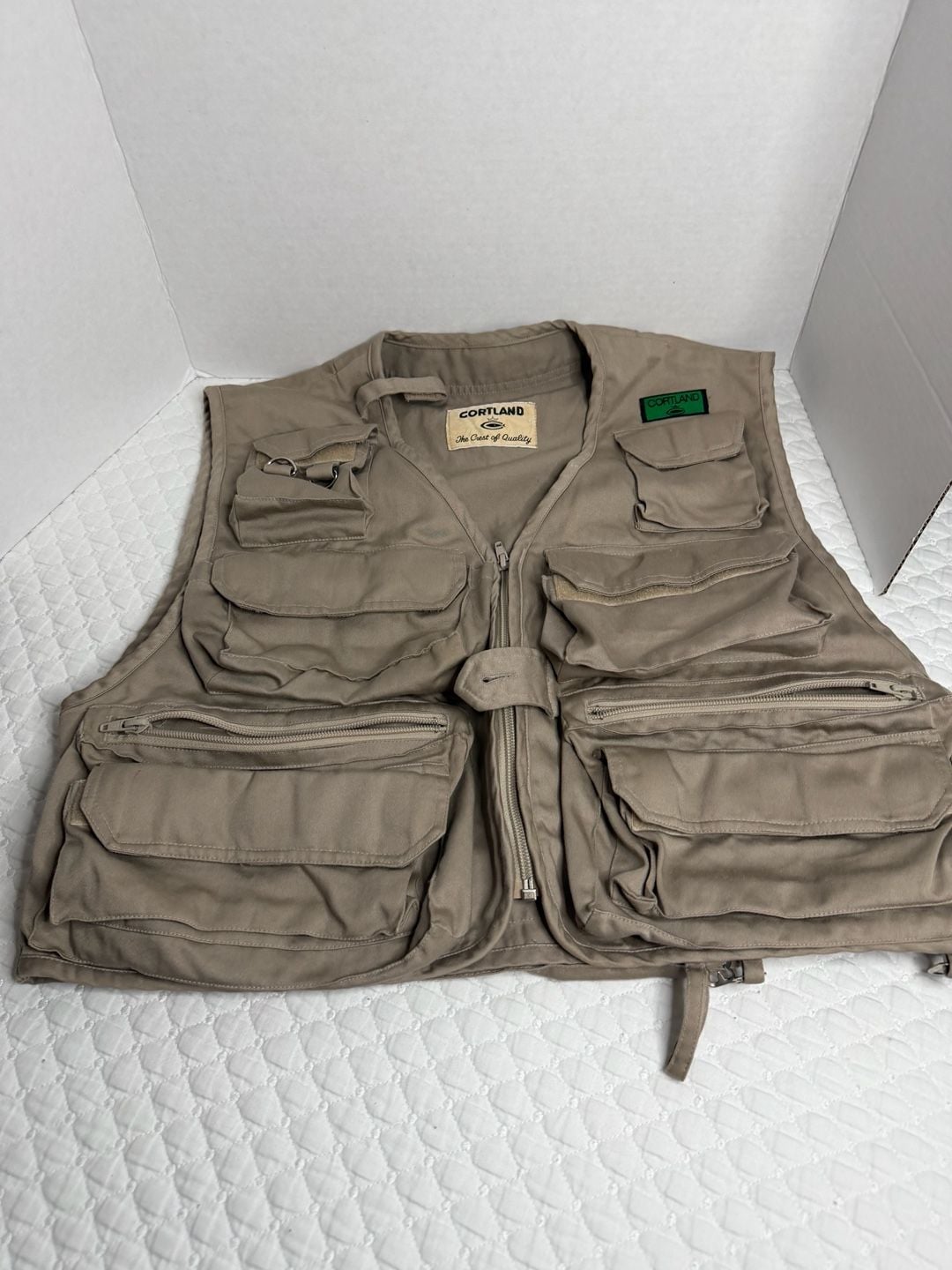 Cortland Fishing Vest Tan Multi-Pocket Utility 2