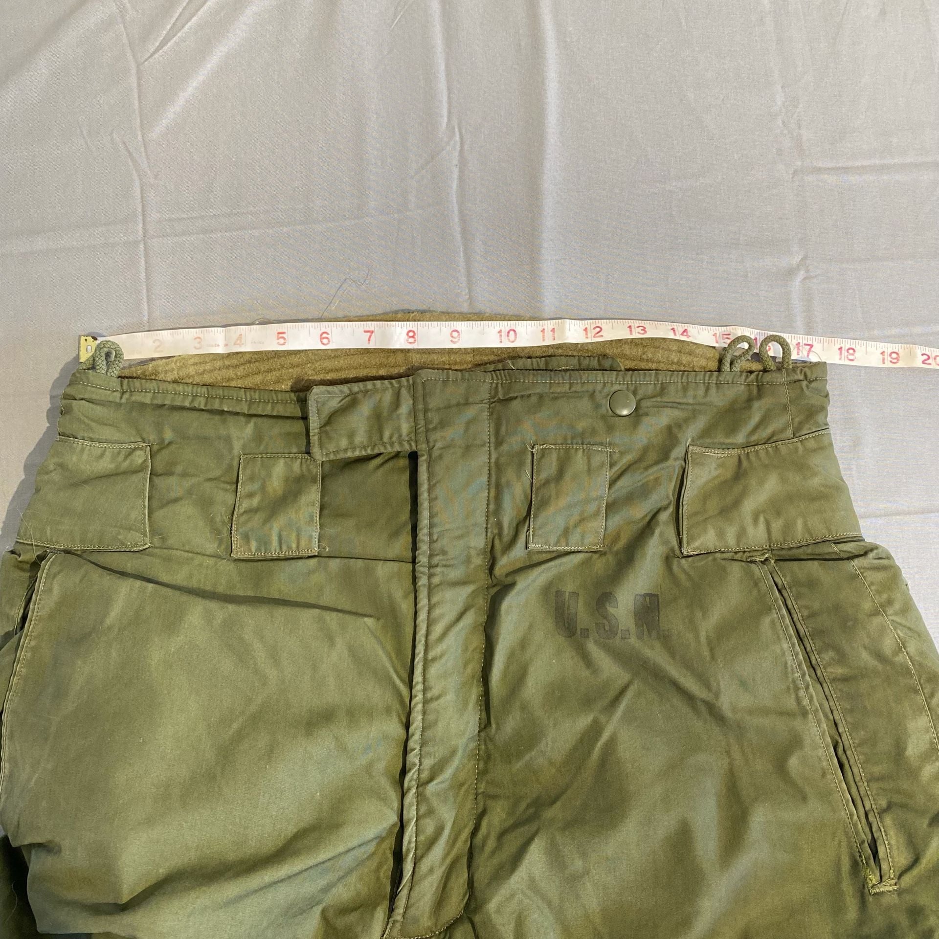 Vintage US Navy Department Overpants Medium Olive Green Military Winter 6