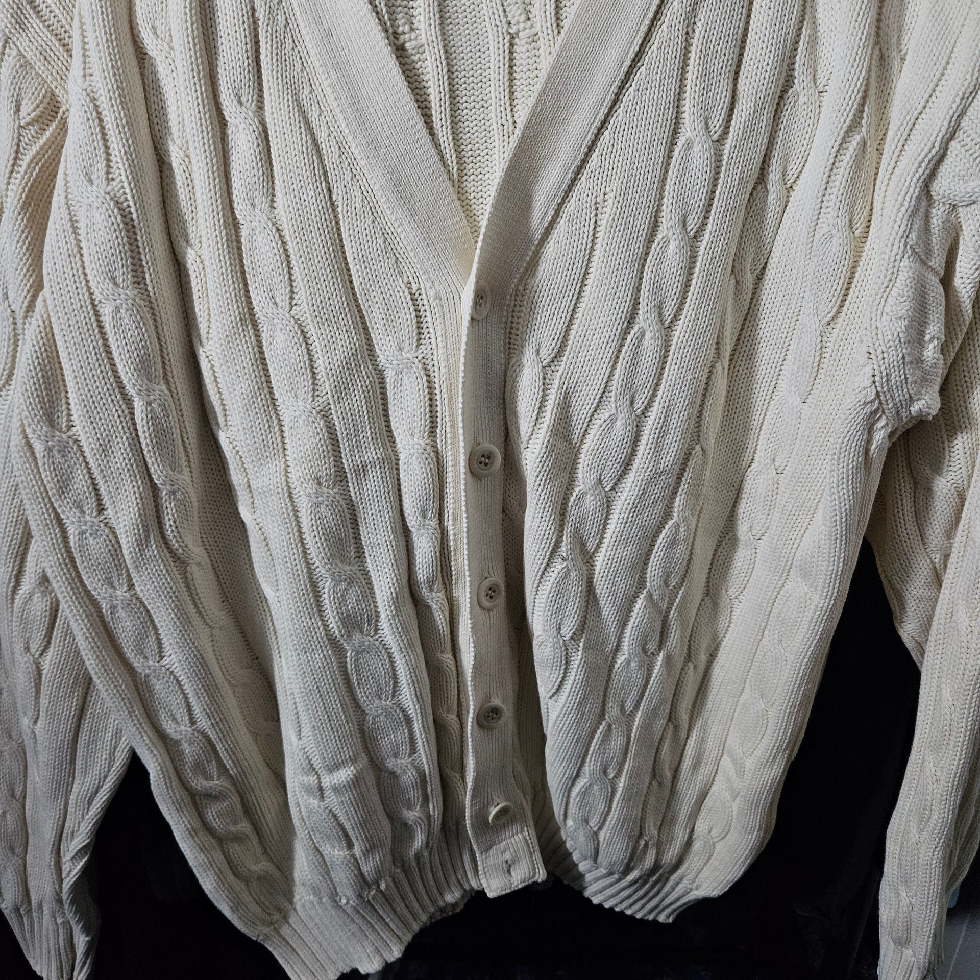 United Colors Of Benetton Cable Knit Cardigan Cream 3