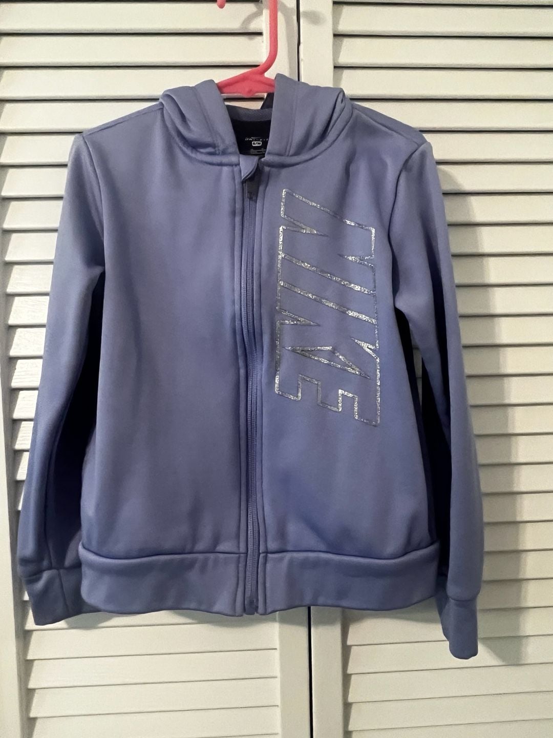 Nike Dri-FIT Full-Zip Hoodie Size 6/M Purple Glitter Logo 2