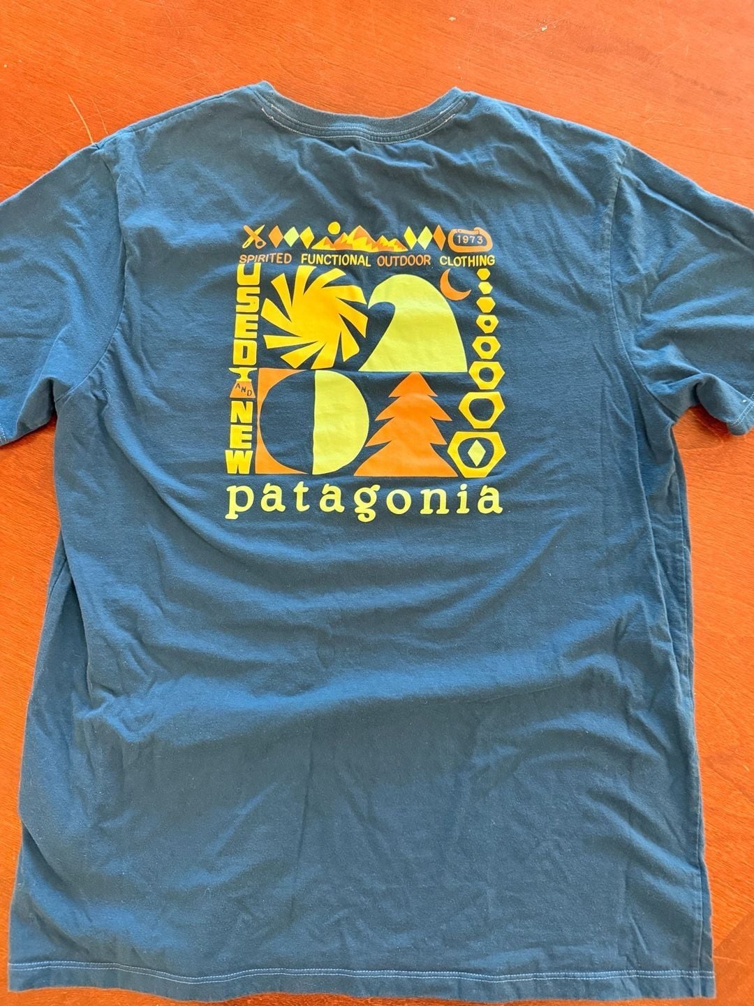 Patagonia Organic Cotton T-Shirt Size Men's M Blue Graphic Tee 5