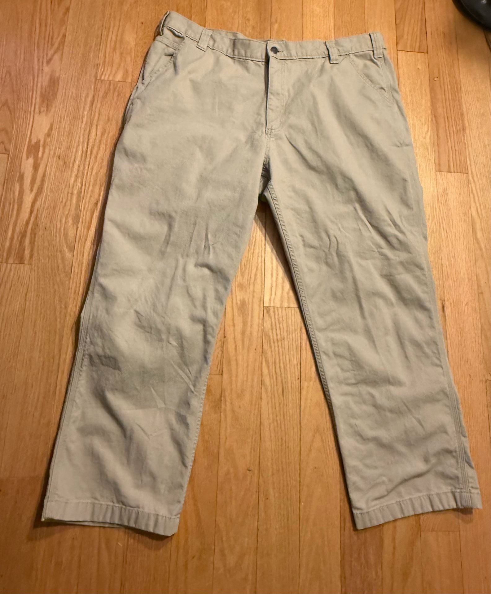 Carhartt Relaxed Fit Pants 42x30 Tan Cotton Blend Workwear 2
