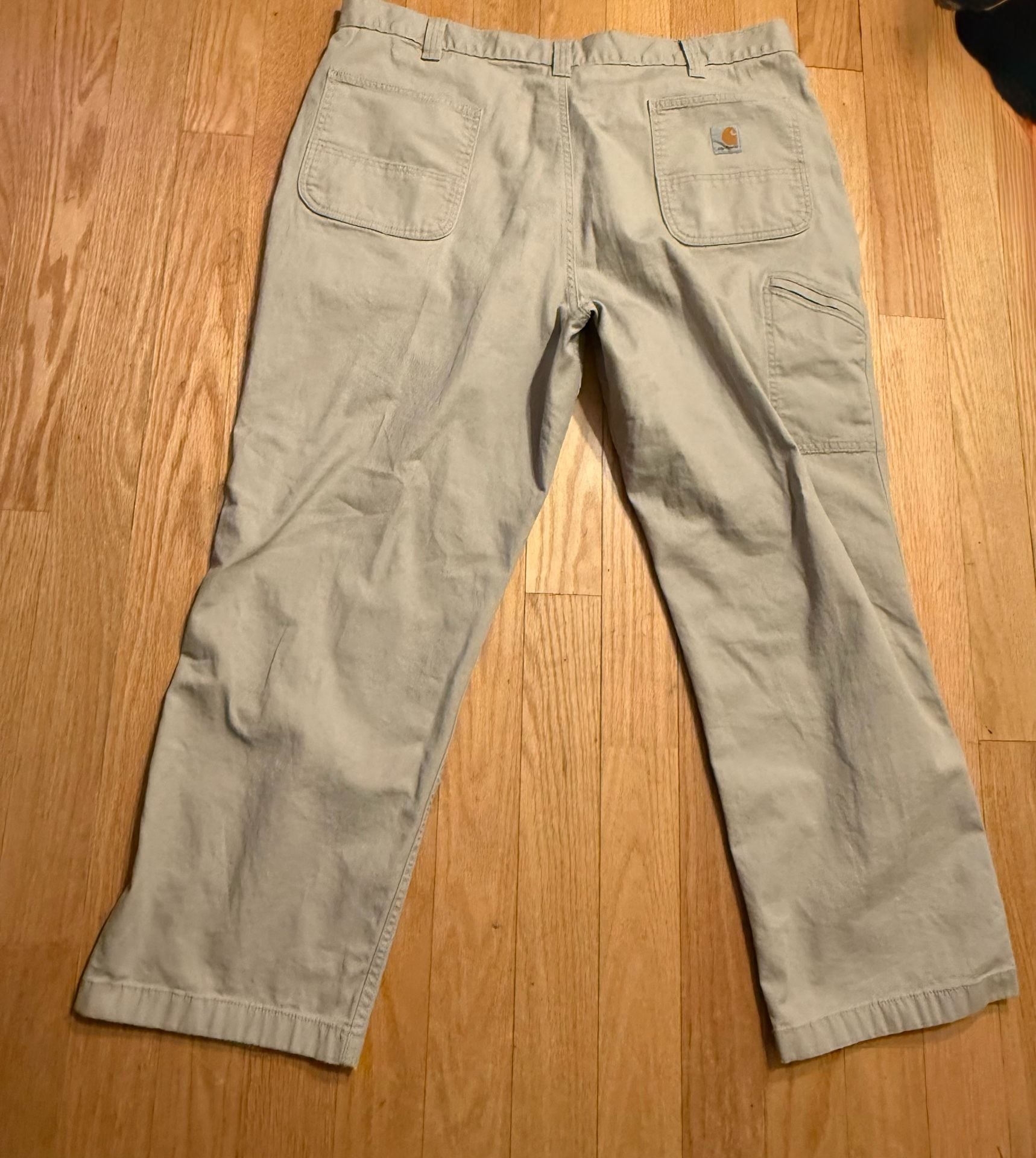 Carhartt Relaxed Fit Pants 42x30 Tan Cotton Blend Workwear 10