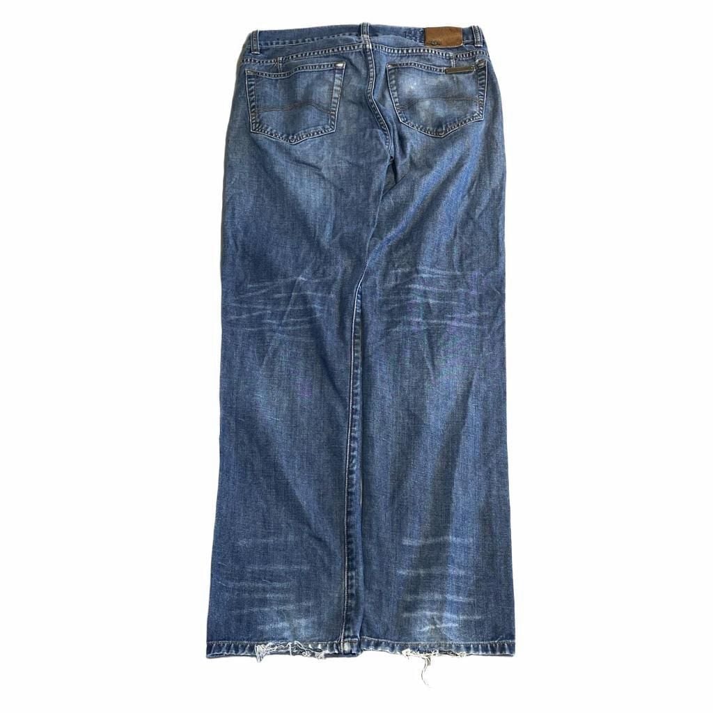 Armani Exchange J66 Straight Jeans Size 31R Blue Distressed Denim 3